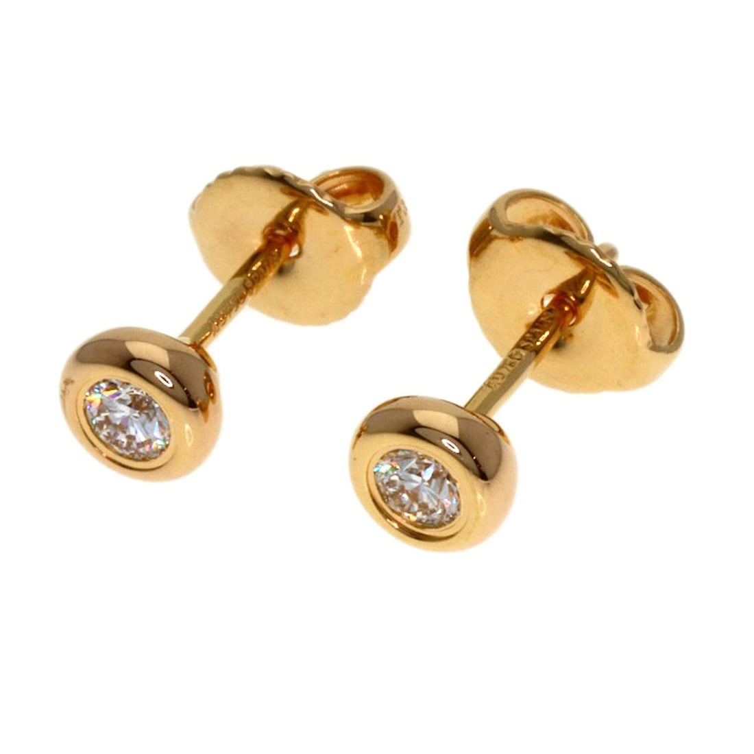Diamond Earring Pink Gold K18 By Tiffany&Co. By Yard The: Diamond Earring Pink Gold K18 By Tiffany&Co. By Yard The K18 Pink Gold Diamond Earrings by Tiffany&Co. are crafted from high-quality pink gold, featuring a diamond main stone set in an elegant