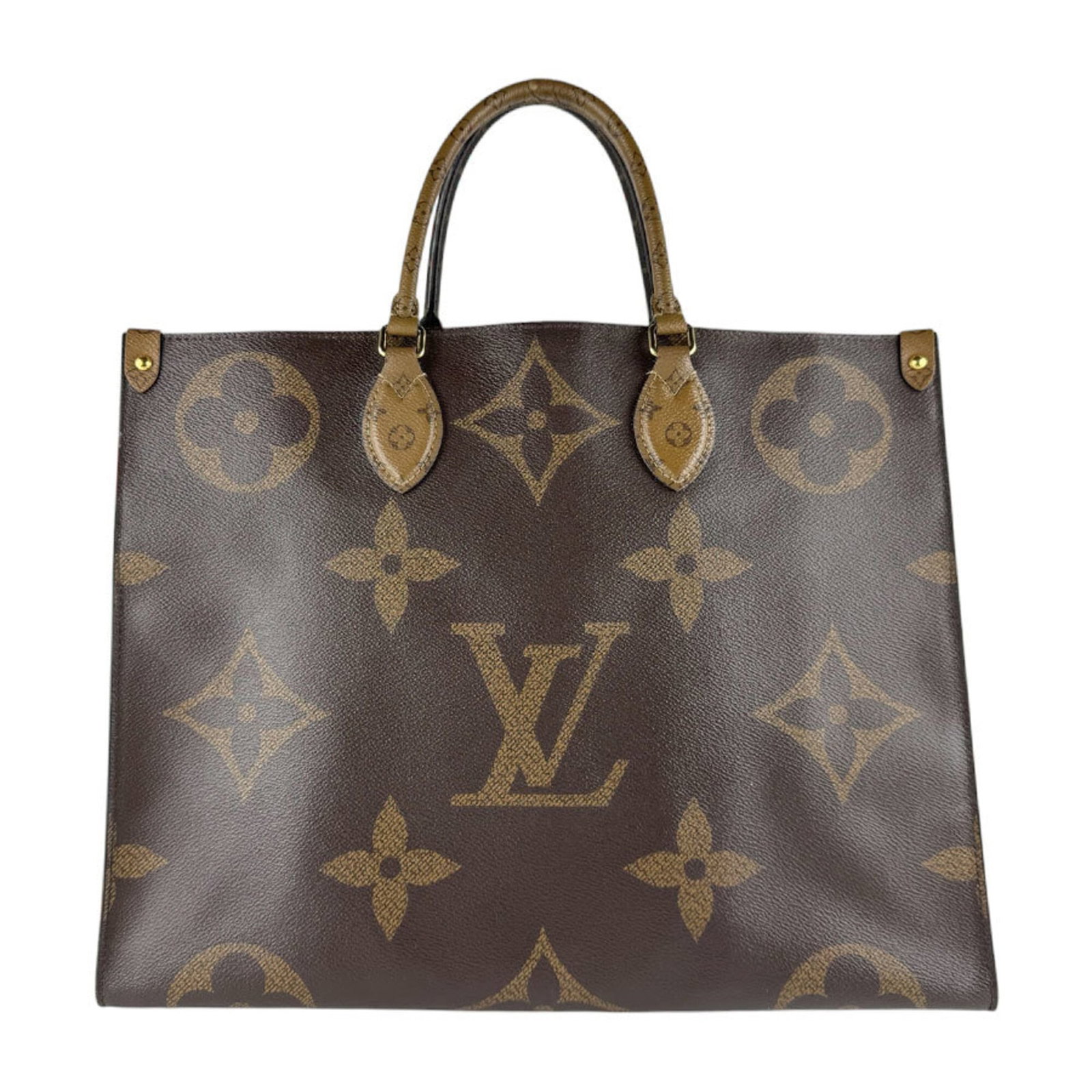Louis Vuitton Handbag: Louis Vuitton Handbag Brown, Monogram Louis Vuitton Handbag. This classic handbag features the iconic Monogram pattern and measures 32cm x 41cm x 16cm. Made in Italy, it boasts a timeless design that 