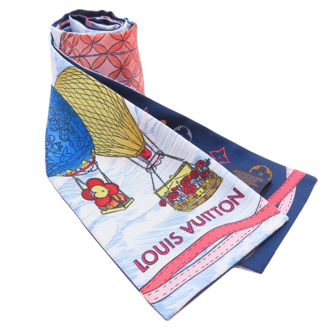 Louis Vuitton M77681 Bando Scarf Silk: Louis Vuitton M77681 Bando Scarf Silk Navy silk scarf from LOUIS VUITTON, featuring the iconic M77681 Bando style. This scarf showcases the brand's signature craftsmanship and attention to detail,