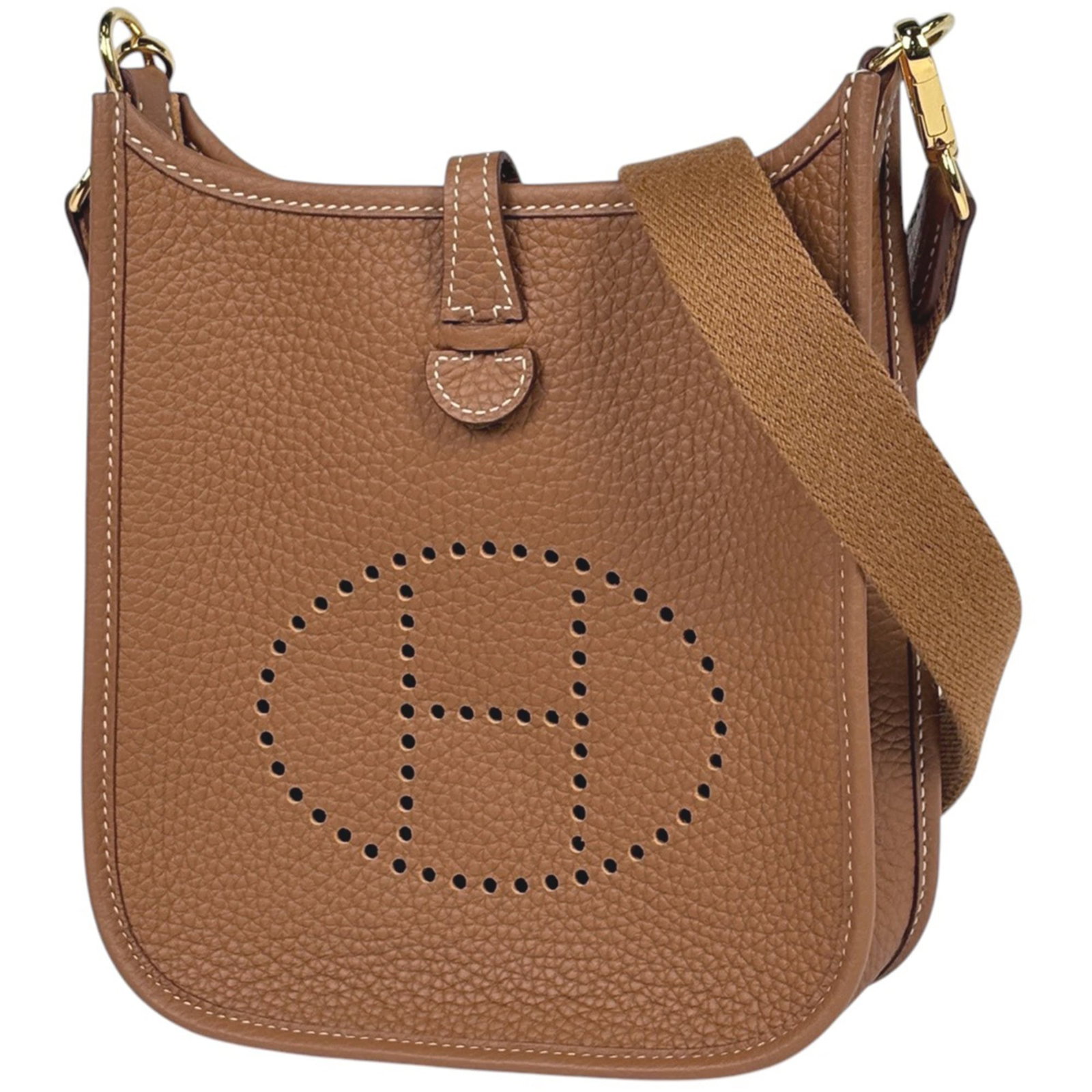 Hermes Pochette Shoulder Bag Taurillon Clemence Leather: Hermes Pochette Shoulder Bag Taurillon Clemence Leather Taurillon Clemence leather gives this Evelyne Pochette Shoulder Bag its distinctive look and feel, with gold accents adding a touch of sophistic