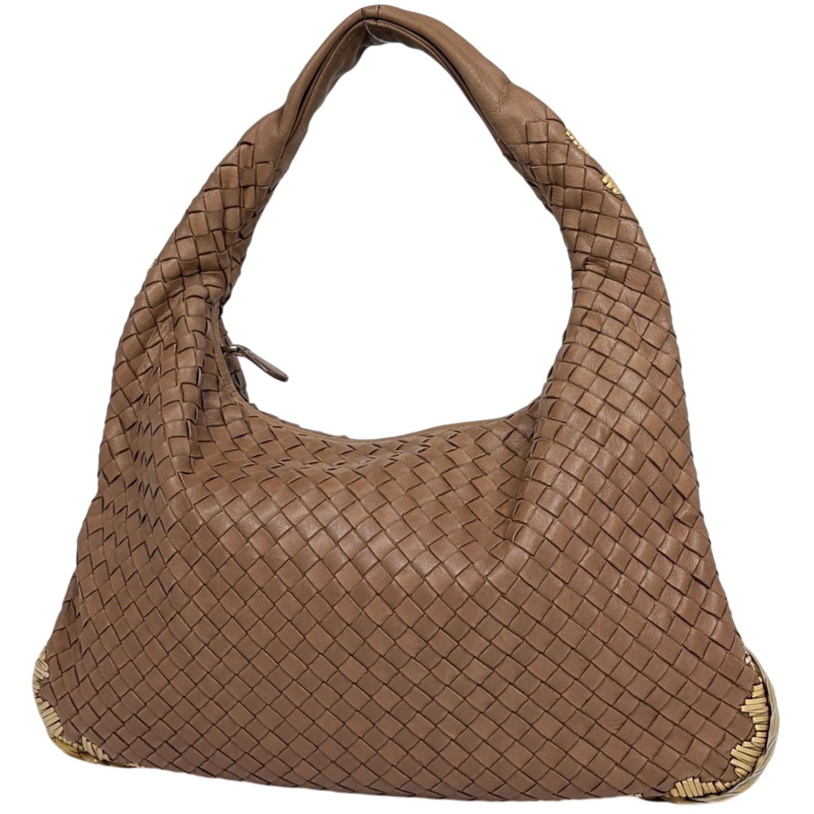 Bottega Veneta Shoulder Bag Leather: Bottega Veneta Shoulder Bag Leather Bottega Veneta Shoulder Bag Leather - A timeless brown leather shoulder bag with clean lines and classic design, measuring 22cm x 36cm x 5cm. Made from high-quality