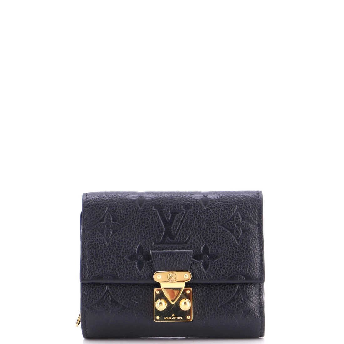 Monogram Wallet Empreinte Leather Compact Vuitton Louis: Monogram Wallet Empreinte Leather Compact Vuitton Louis Compact and stylish, this Louis Vuitton Monogram Empreinte Leather Wallet features a sleek black exterior with gold hardware. Made from high-qua
