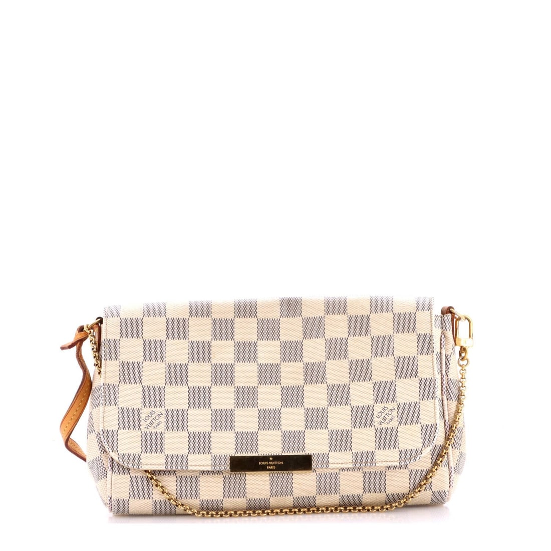 Favorite handbag of Louis Vuitton Damier: Favorite handbag of Louis Vuitton Damier Canvas Coated Louis Vuitton Damier MM Cross Body Bag in White. This classic cross body bag features a white canvas exterior with gold hardware and a neutral in