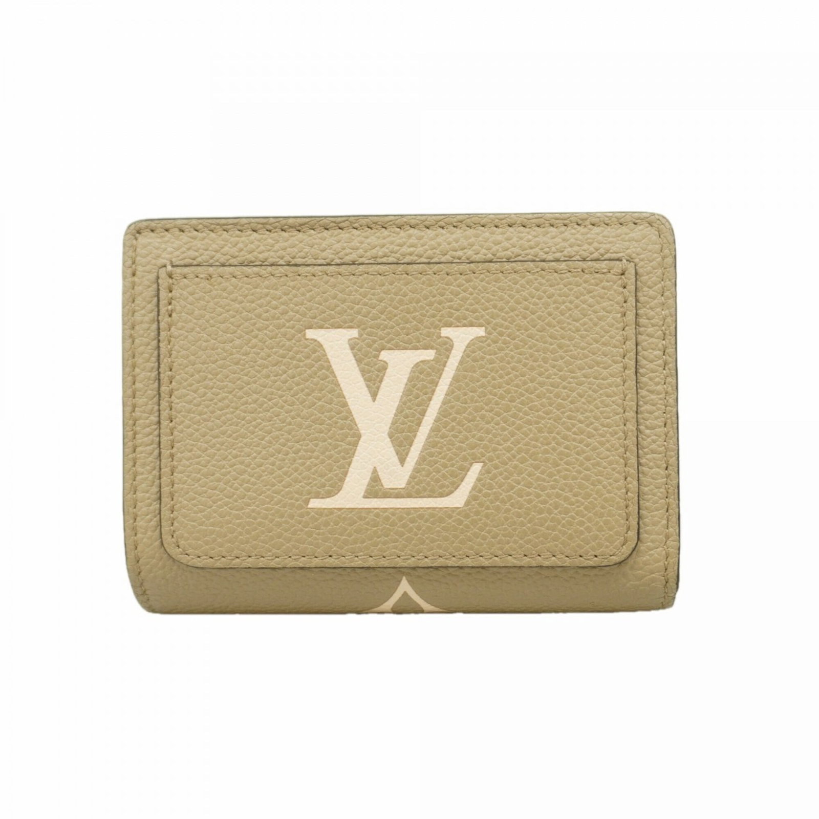 Louis Vuitton Wallet Bi Fold: Louis Vuitton Wallet Bi Fold Cream-colored bi-fold wallet from Louis Vuitton, measuring 8.5cm x 11cm x 3cm, with classic design and signature style. This iconic wallet features the renowned Tourterell