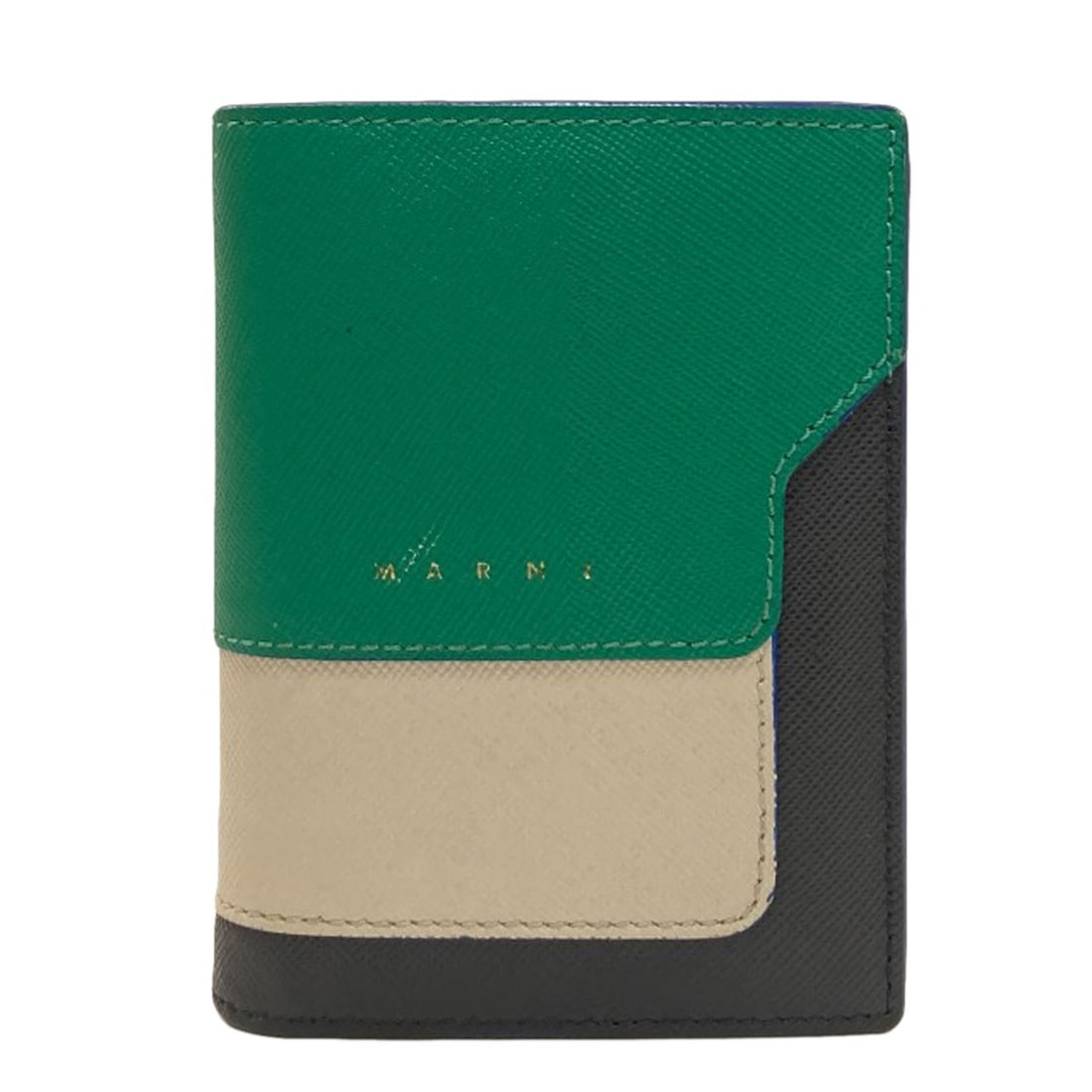 Marni Logo Bifold Wallet With Coin Pocket Leather: Marni Logo Bifold Wallet With Coin Pocket Leather Marni's iconic logo bifold wallet with coin pocket leather offers a sleek and functional design. The green exterior color adds a pop of color to any o