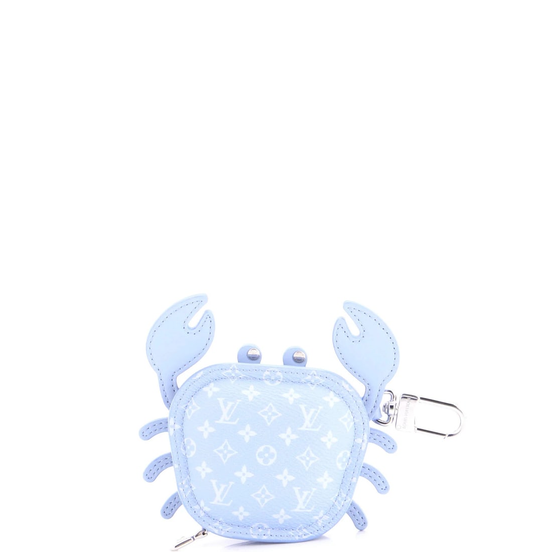 Louis Vuitton Crab Bag Charm and Key Holder Leather: Louis Vuitton Crab Bag Charm and Key Holder Leather Blue leather charm and key holder from Louis Vuitton's Crab Bag, with silver hardware. The charm measures 4" x 4" x 2". This pristine item features 