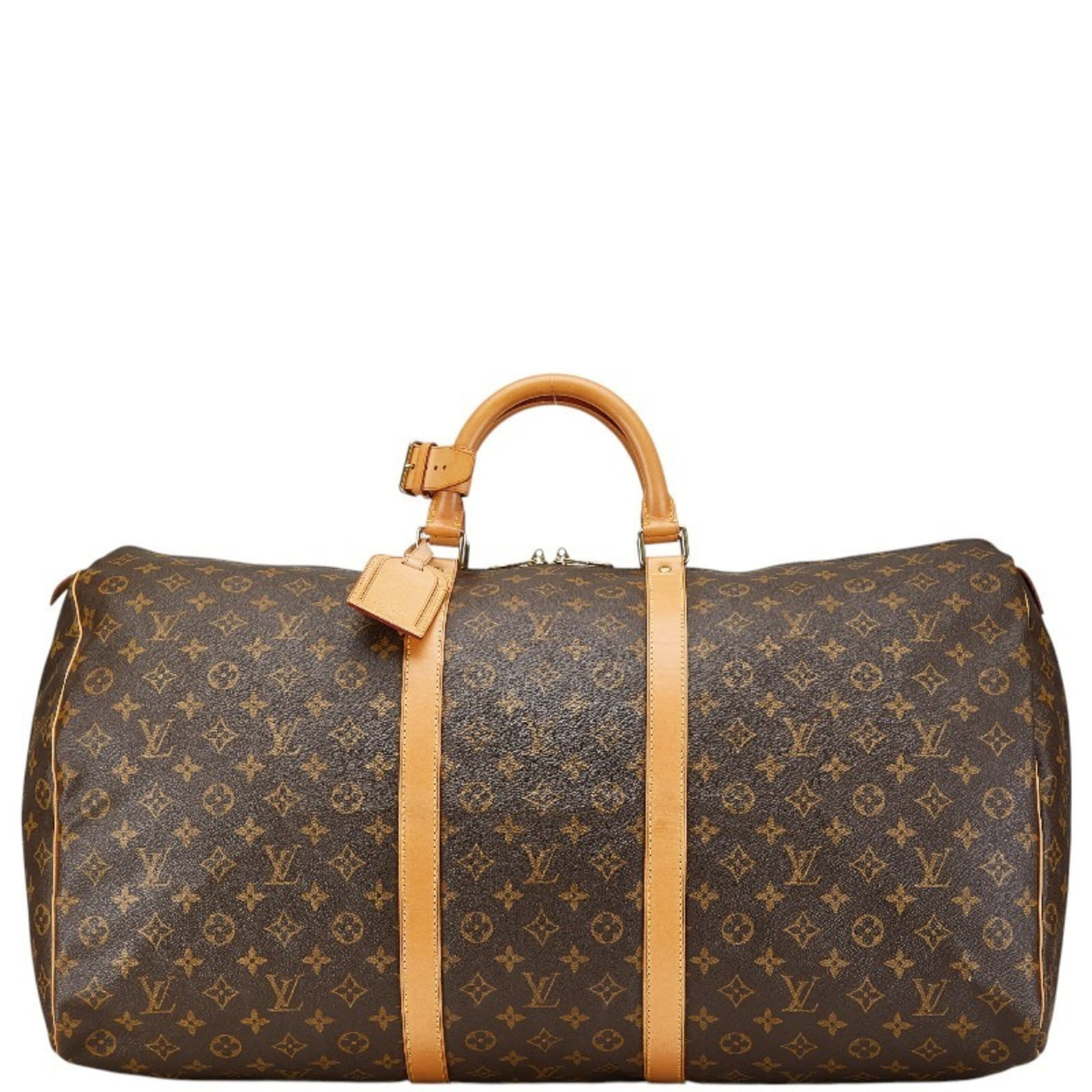 Boston Bag Pvc Leather Louis Vuitton: Boston Bag Pvc Leather Louis Vuitton Brown PVC and leather Louis Vuitton Boston bag with name tag and poignee. This bag measures 32.5cm x 60cm x 25cm, featuring a unique combination of materials and c