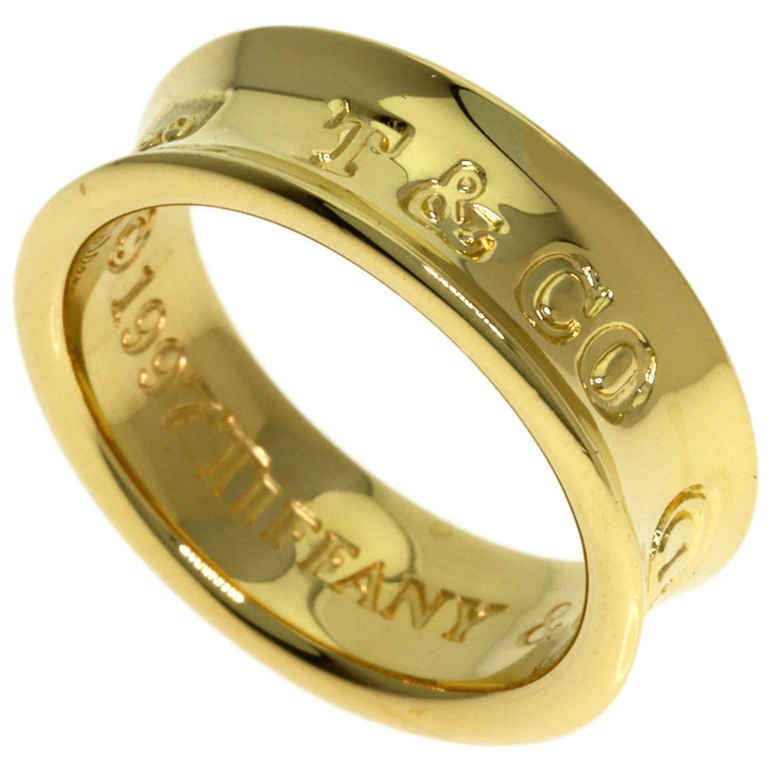 Tiffany&Co. 1837 Ring K18 Yellow Gold: Tiffany&Co. 1837 Ring K18 Yellow Gold K18 Yellow Gold Tiffany&Co. Ring, 4.5 US Size. This 1837 ring showcases K18 yellow gold material, a premium and rare gold alloy. The ring's simplicity and eleganc