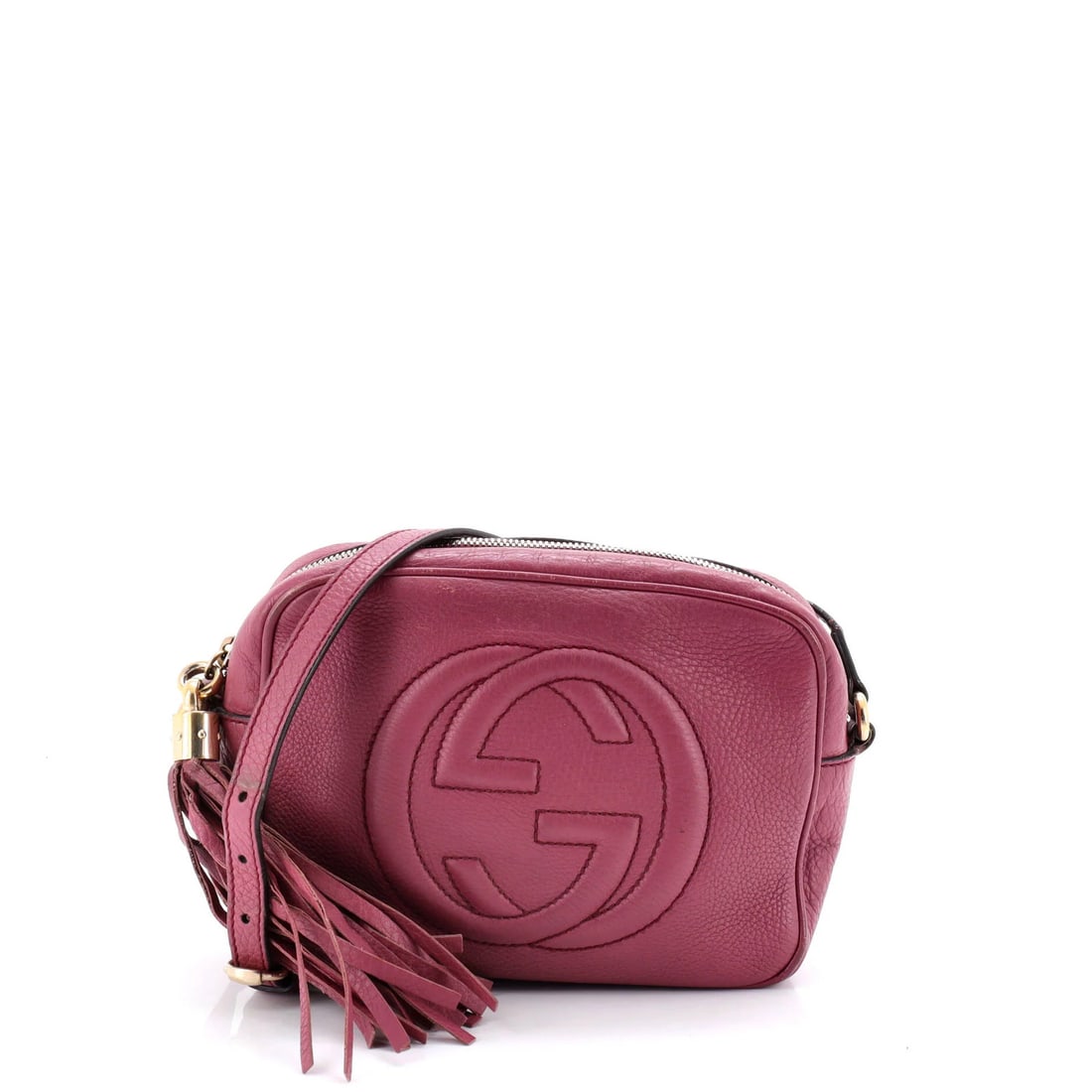 Gucci Soho Disco Crossbody Bag Leather Small: Gucci Soho Disco Crossbody Bag Leather Small Small Gucci Soho Disco Crossbody Bag in Pink Leather. This cross-body bag features a pink leather exterior with a neutral interior and gold-tone hardware, 