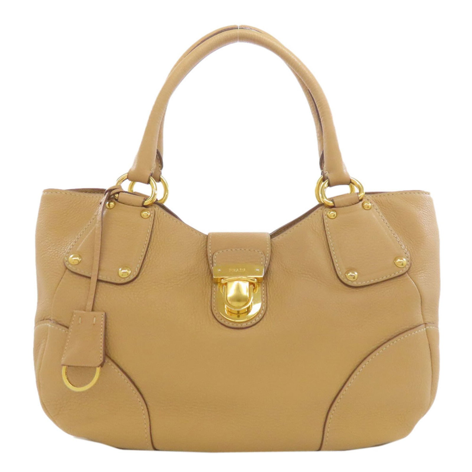 Prada Handbag Leather: Prada Handbag Leather Prada Handbag Leather is made from high-quality leather, available in beige. The bag measures 23cm x 37cm x 13cm and features a classic design. This Prada handbag leather is a ge