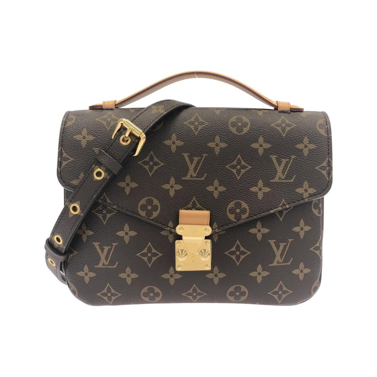 Canvas Pochette Handbag Vuitton Louis: Canvas Pochette Handbag Vuitton Louis Canvas Pochette Handbag Vuitton Louis features a classic design with coated canvas material and gold hardware, creating a timeless and elegant look. Measuring 19.