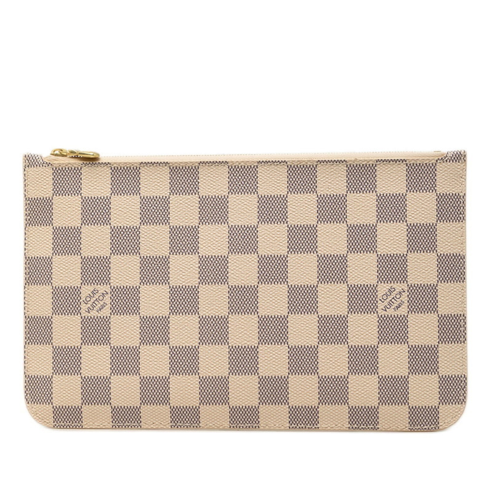 Vuitton Louis Handbag Pvc Leather: Vuitton Louis Handbag Pvc Leather White Louis Vuitton Damier Azur PVC Leather Handbag with Zipper Closure. This handbag features a unique combination of PVC and leather materials, showcasing the iconi