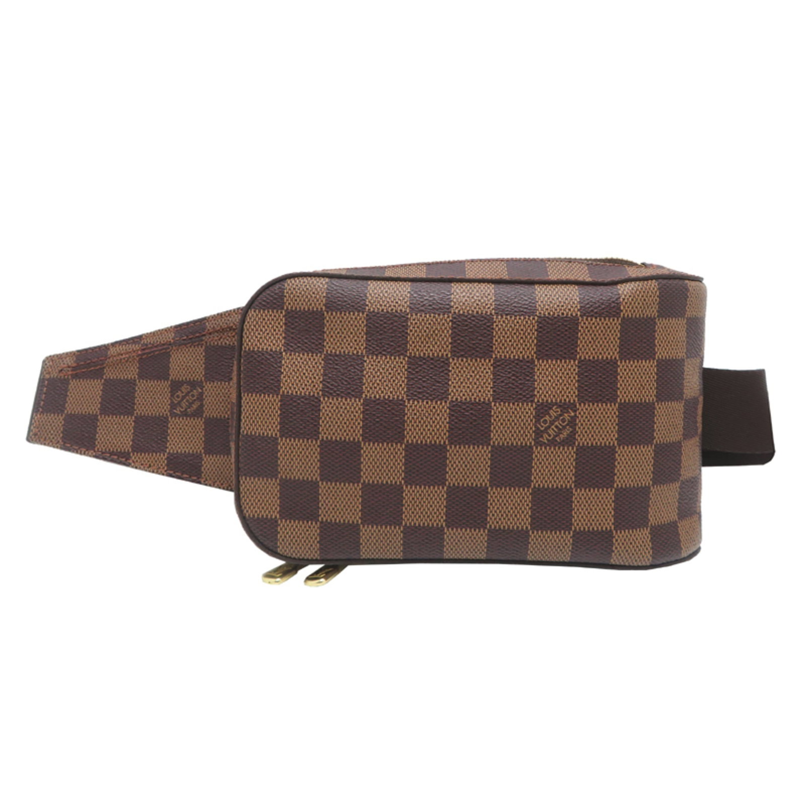 Canvas Damier Louis Vuitton Sling Bag: Canvas Damier Louis Vuitton Sling Bag Damier canvas pattern adds visual interest to this classic Louis Vuitton sling bag, made from high-quality material. Measuring 11.5cm x 19cm x 5cm, it features a 
