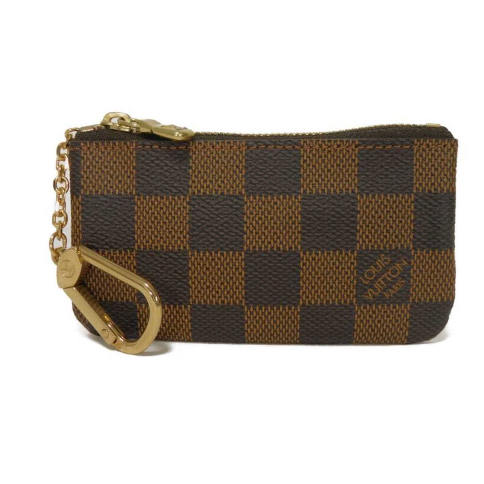 Louis Vuitton Coin Purse/ Coin Case Damier Canvas Leather: Louis Vuitton Coin Purse/ Coin Case Damier Canvas Leather Damier Canvas and embossed leather make up the exterior of this Louis Vuitton coin purse, featuring Ebene and Damier patterns. The interior is
