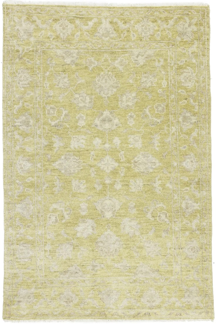Transitional 3X5 Oriental Rug Small Entryway Dcor Muted Floral Room Carpet Hand-Knotted: Transitional 3X5 Oriental Rug Small Entryway Dcor Muted Floral Room Carpet Hand-Knotted Hand-Knotted Wool Oriental Rug in Muted Floral Design. This beautifully crafted, hand-knotted rug features a