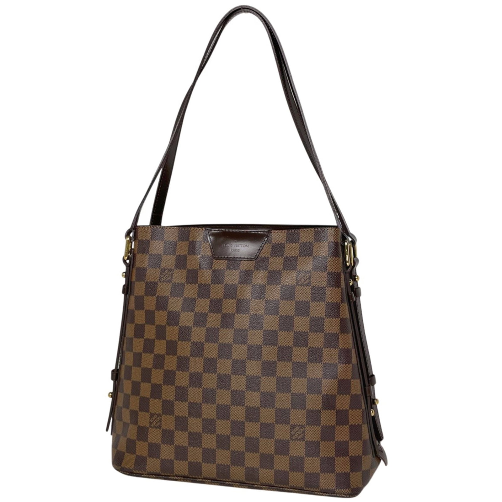 Shoulder Bag Damier Canvas by Louis Vuitton: Shoulder Bag Damier Canvas by Louis Vuitton Damier Canvas by Louis Vuitton - A Timeless Shoulder Bag. This iconic shoulder bag features the classic Damier canvas pattern in a rich brown color, crafted