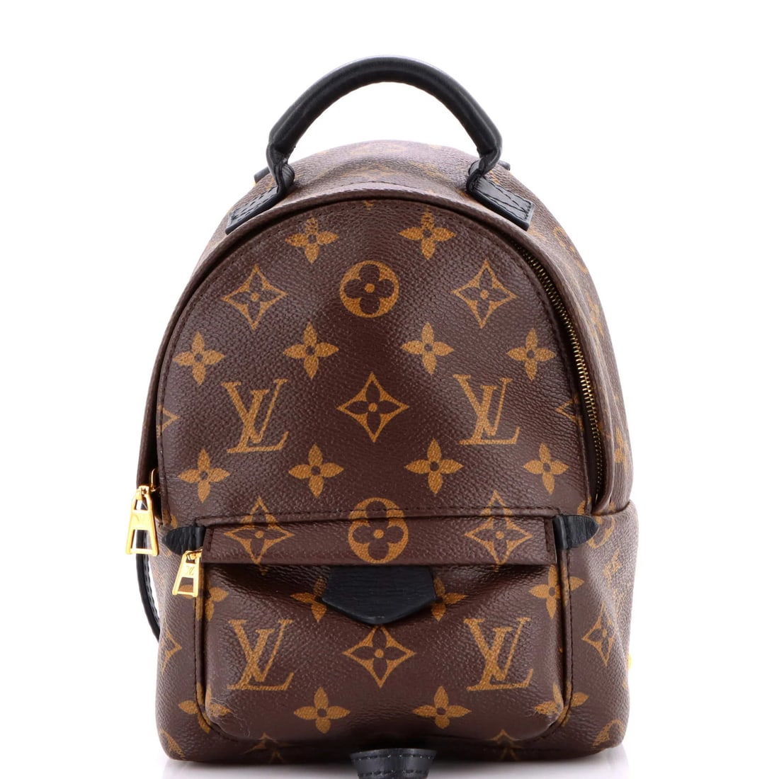 Palm Springs Louis Vuitton Backpack Mini Monogram Canvas: Palm Springs Louis Vuitton Backpack Mini Monogram Canvas Brown Louis Vuitton Palm Springs Mini Monogram Canvas Backpack with gold hardware and brown interior, featuring a classic canvas coated exterio
