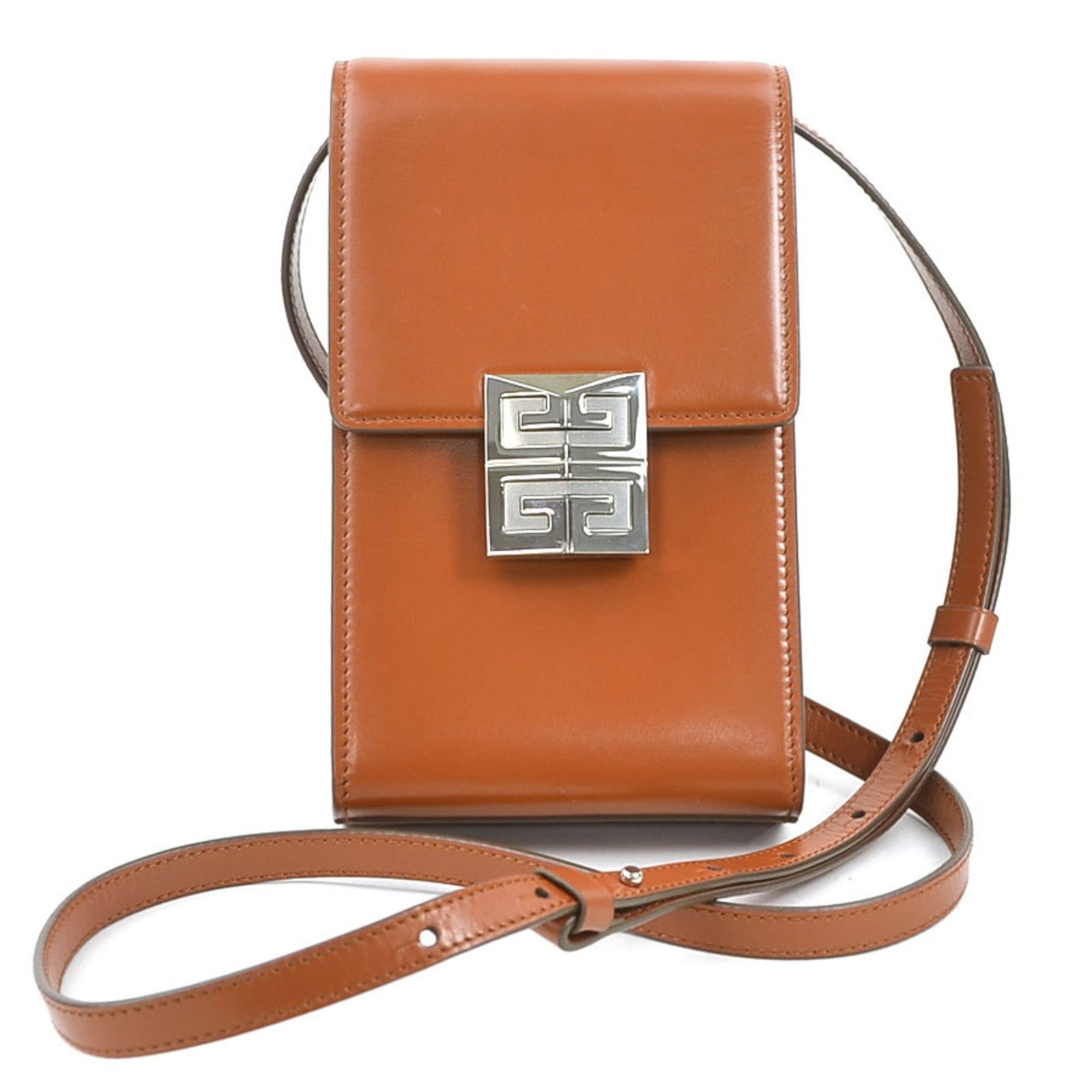 Shoulder Bag Leather Givenchy: Shoulder Bag Leather Givenchy This luxurious shoulder bag from Givenchy features rich brown leather and a sleek design. Measuring 18cm x 10.7cm x 4.5cm, it comes with a dust bag for added protection. 