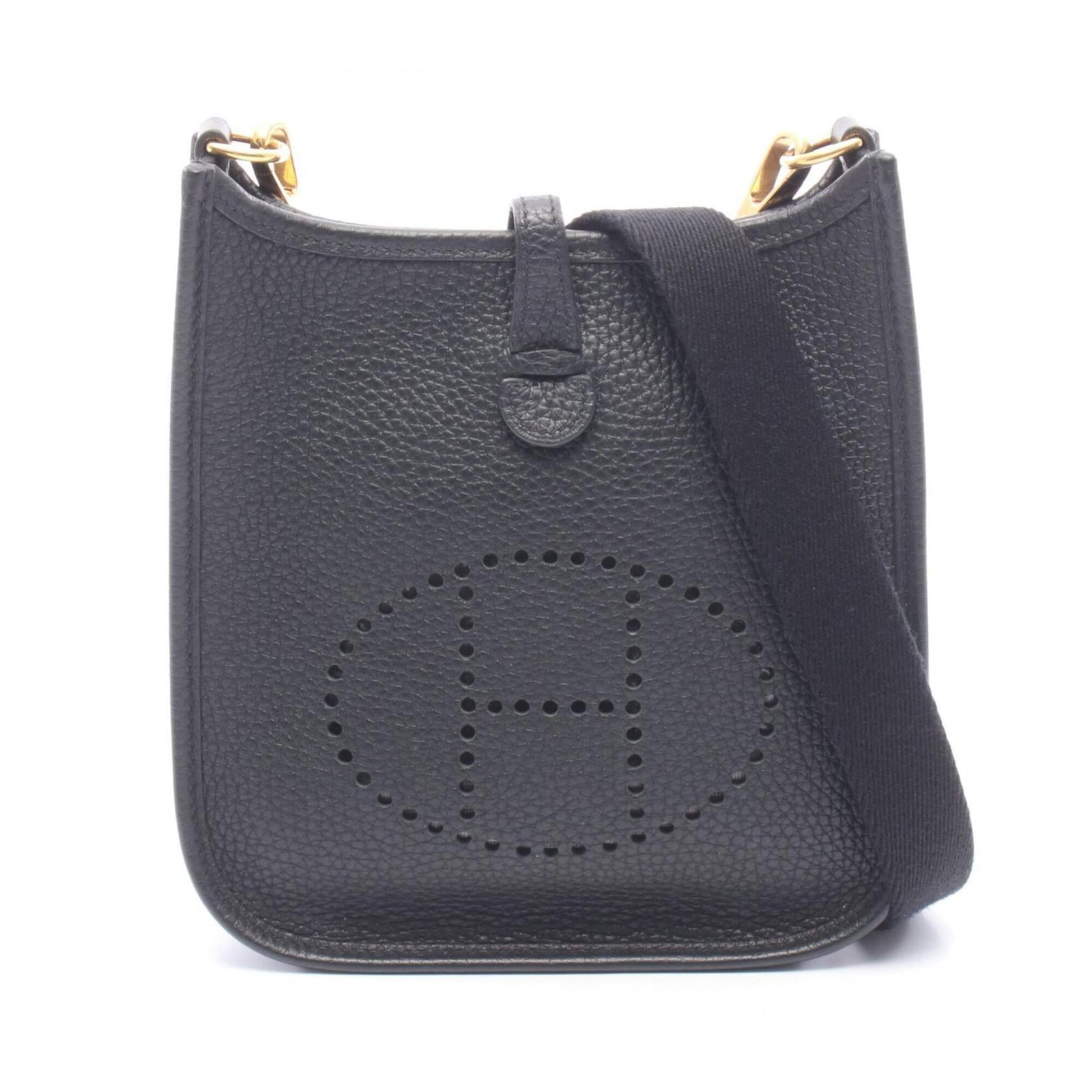 Hermes Handbag Shoulder Taurillon Clemence Leather: Hermes Handbag Shoulder Taurillon Clemence Leather Taurillon Clemence leather, a signature Herm?s material, adorns this sleek shoulder bag. Measuring 18cm x 16.5cm x 5.5cm, it features a compact