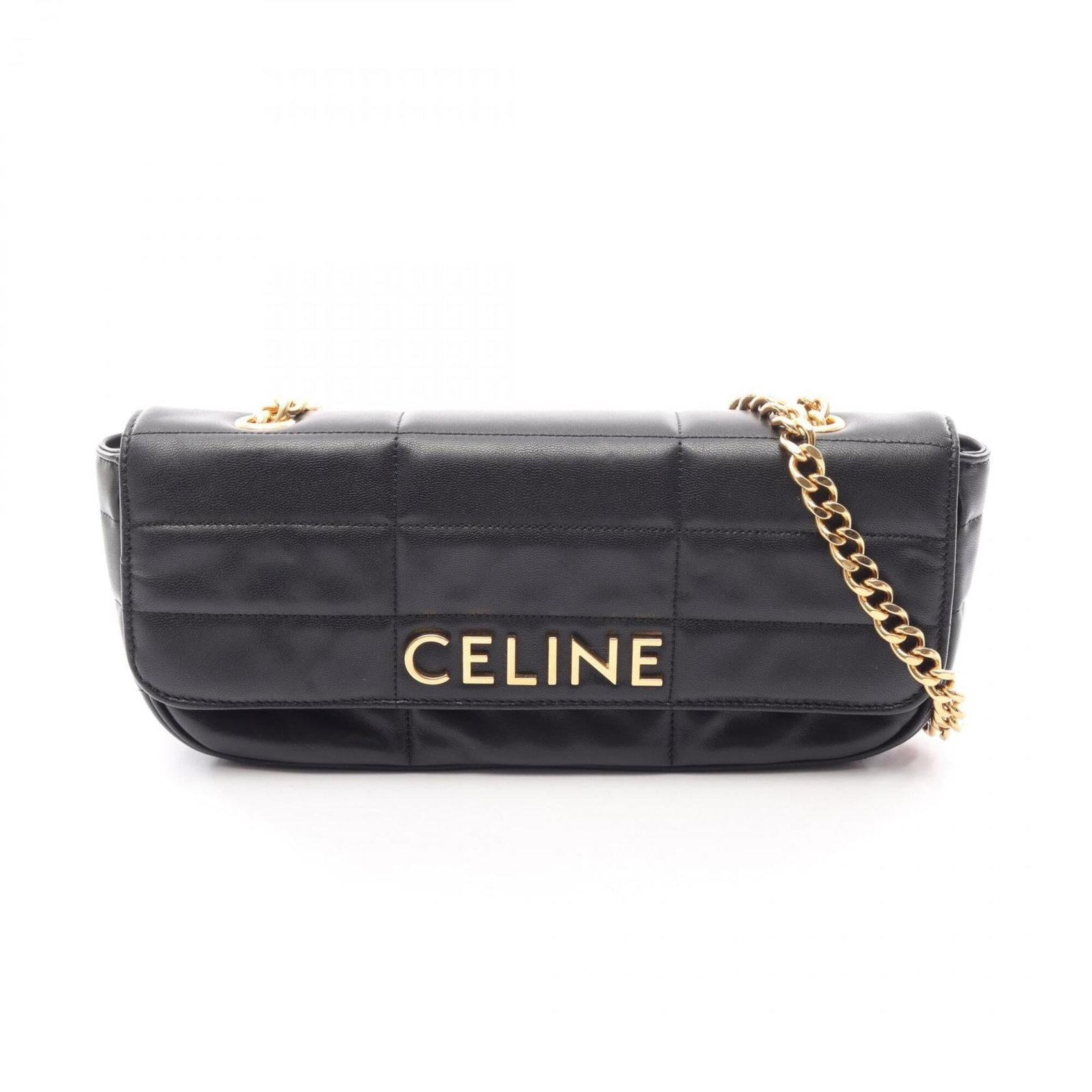 Celine Handbag Shoulder Bag Leather: Celine Handbag Shoulder Bag Leather Black Celine leather shoulder bag with 60cm strap, measuring 11.5cm x 26.5cm x 3.5cm. This sleek and structured handbag features high-quality leather construction,