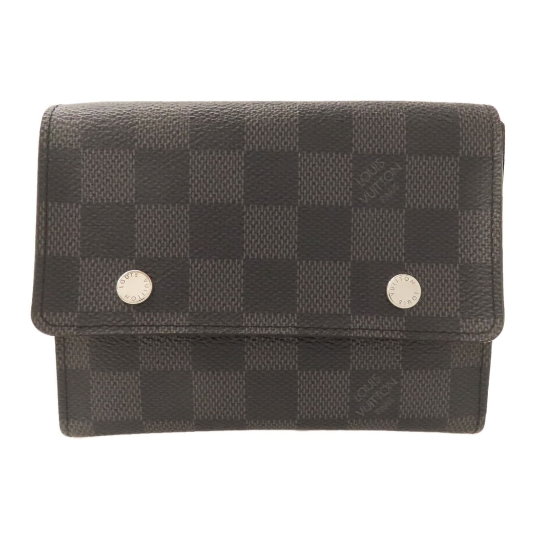 Compact modular bifold wallet with coin from Louis Vuitton: Compact modular bifold wallet with coin from Louis Vuitton Gray Damier canvas bifold wallet with coin pocket from LOUIS VUITTON, featuring a classic design and practical storage solution. The compact 