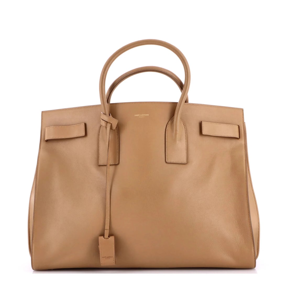 Sac de Jour Large Leather Bag Saint Laurent: Sac de Jour Large Leather Bag Saint Laurent Large Saint Laurent Sac de Jour Bag in Brown Leather. This large tote features heavy corner wear, scuffs, and minor discoloration on its brown leather exter