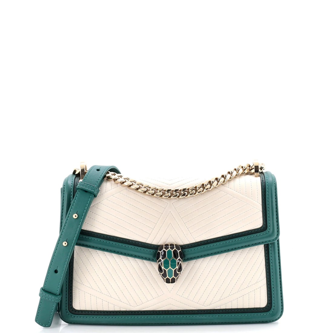 Bvlgari Serpenti Forever Shoulder Bag Quilted Leather Small: Bvlgari Serpenti Forever Shoulder Bag Quilted Leather Small Small Bvlgari Serpenti Forever Shoulder Bag in Multicolor Quilted Leather. This cross-body bag features a quilted leather exterior with mino