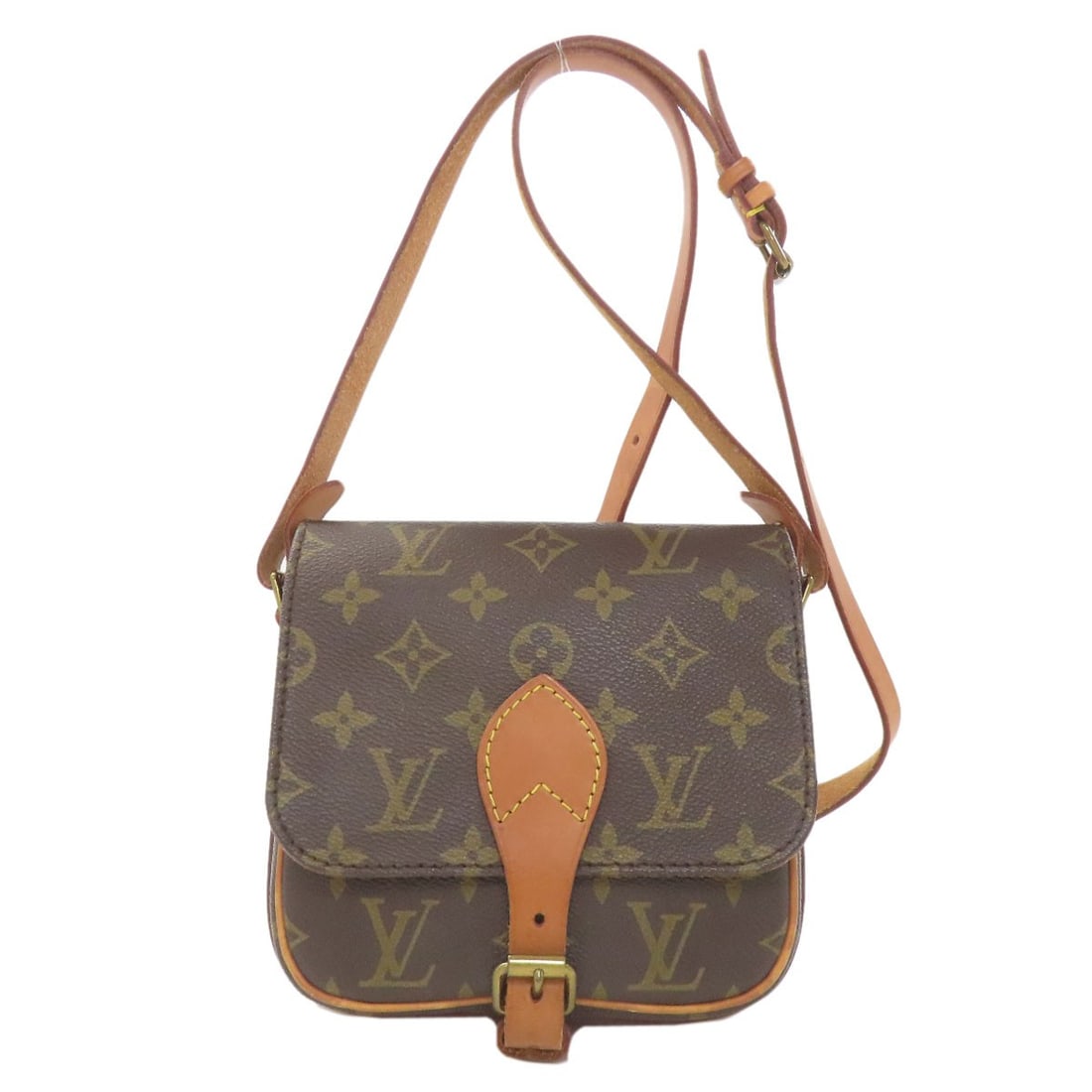 Canvas Mini M51254 Vuitton Monogram Bag Shoulder Cartouchiere Louis: Canvas Mini M51254 Vuitton Monogram Bag Shoulder Cartouchiere Louis Brown Monogram Canvas Shoulder Bag with Signature. This LOUIS VUITTON shoulder bag features the iconic monogram canvas exterior and 
