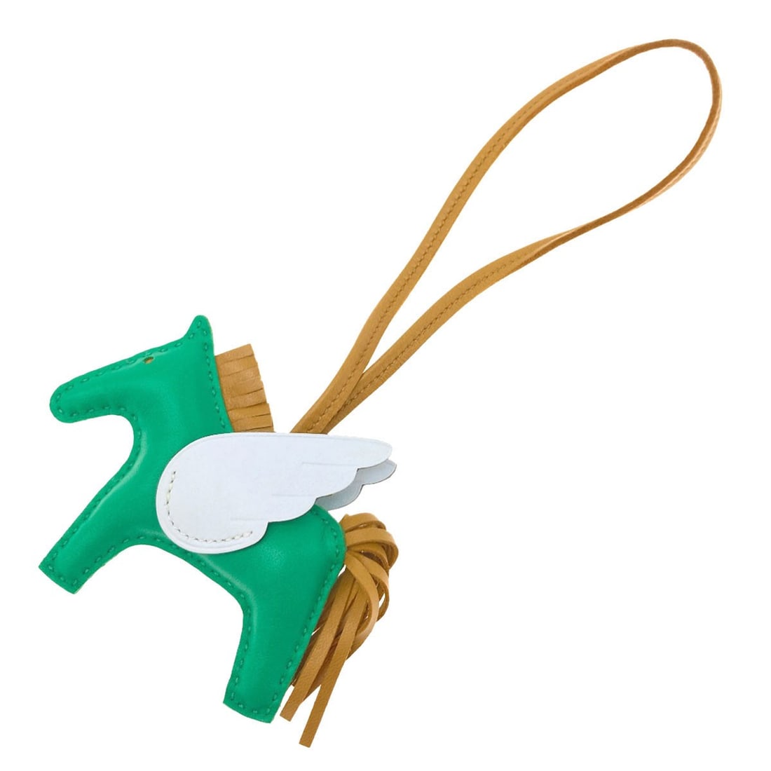 Miro Key Pegasus Anyo Ring Charm Rodeo Hermes: Miro Key Pegasus Anyo Ring Charm Rodeo Hermes Green Anyo Miro Pegasus Key Ring Charm from Hermes. This unique key ring features a striking green color and the iconic Pegasus design, characteristic of 