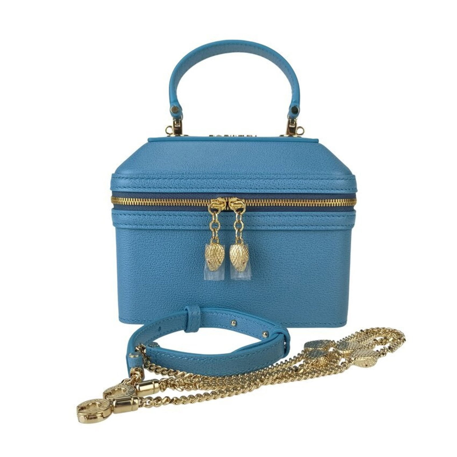 Bvlgari Handbag Shoulder Bag Tote Bag Vanity Bag Leather: Bvlgari Handbag Shoulder Bag Tote Bag Vanity Bag Leather Bvlgari's iconic leather shoulder bag boasts sleek lines and a sophisticated blue hue, making it a stylish accessory for both men and women. Th
