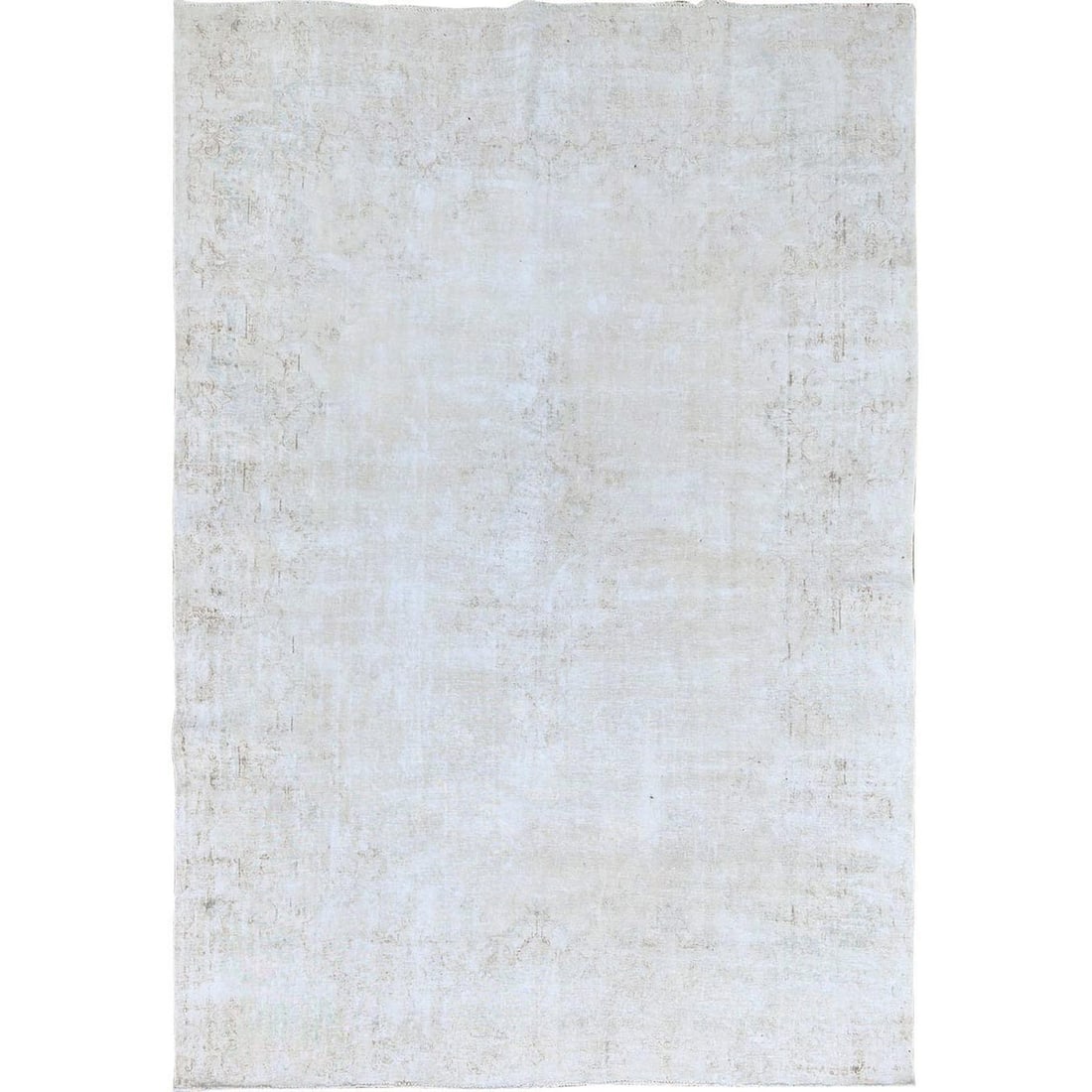 8'2"x11'8" Blue Vintage Zoroastrian Karman 100% Wool Hand Knotted Rug: 8'2"x11'8" Blue Vintage Zoroastrian Karman 100% Wool Hand Knotted Rug Hand-knotted in 100% wool, this stunning blue Zoroastrian Karman rug boasts an intricate Oriental regional design. Measuring 8'2" 