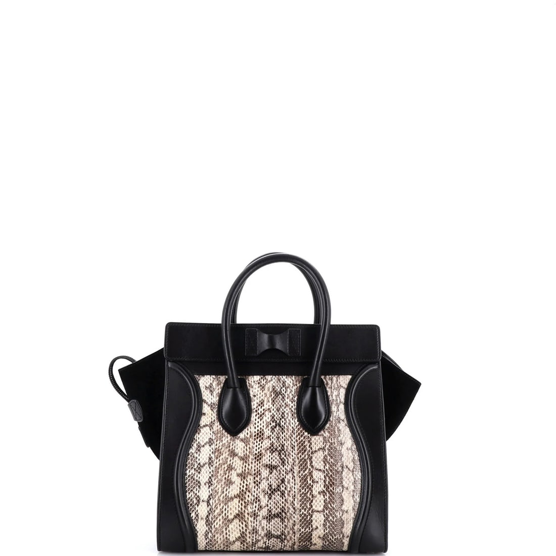 Celine Luggage Bag Python and Leather Mini - 3