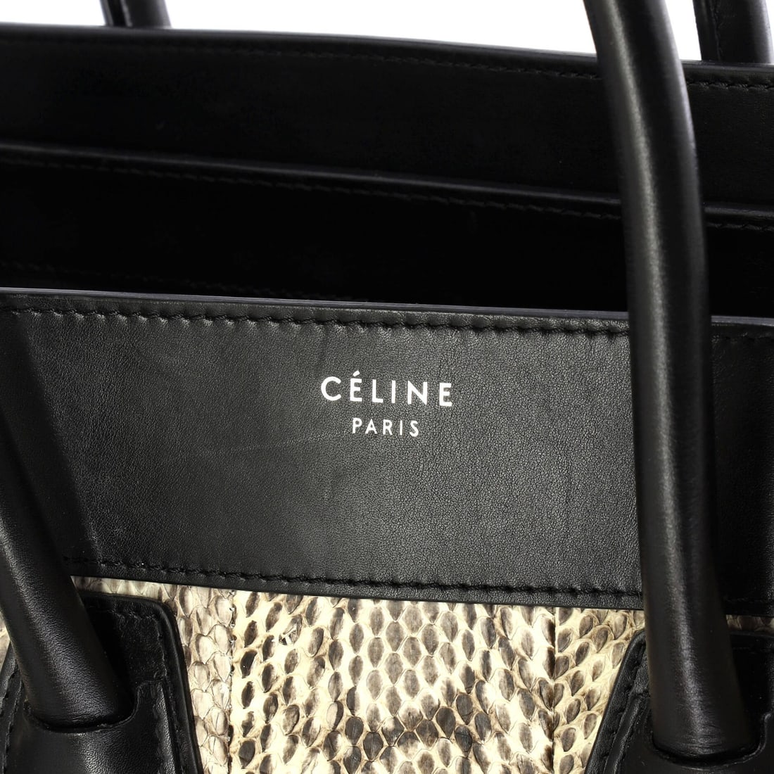 Celine Luggage Bag Python and Leather Mini - 6