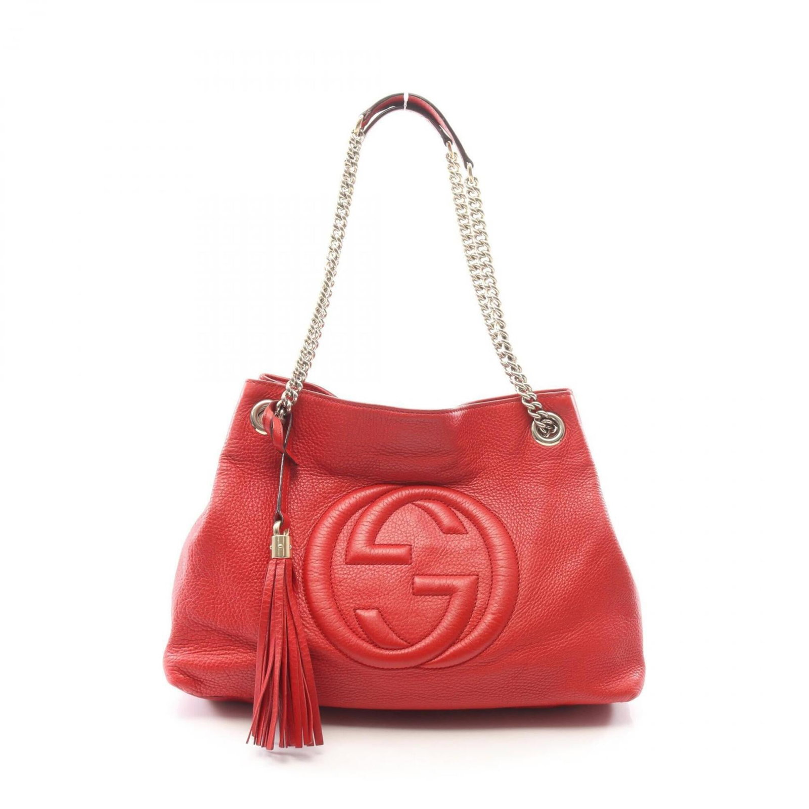 Shoulder Bag Leather: Shoulder Bag Leather Red leather shoulder bag with classic design, measuring 26cm x 38cm x 14cm. This stylish bag features high-quality leather material and a distinctive red color that adds a pop of 
