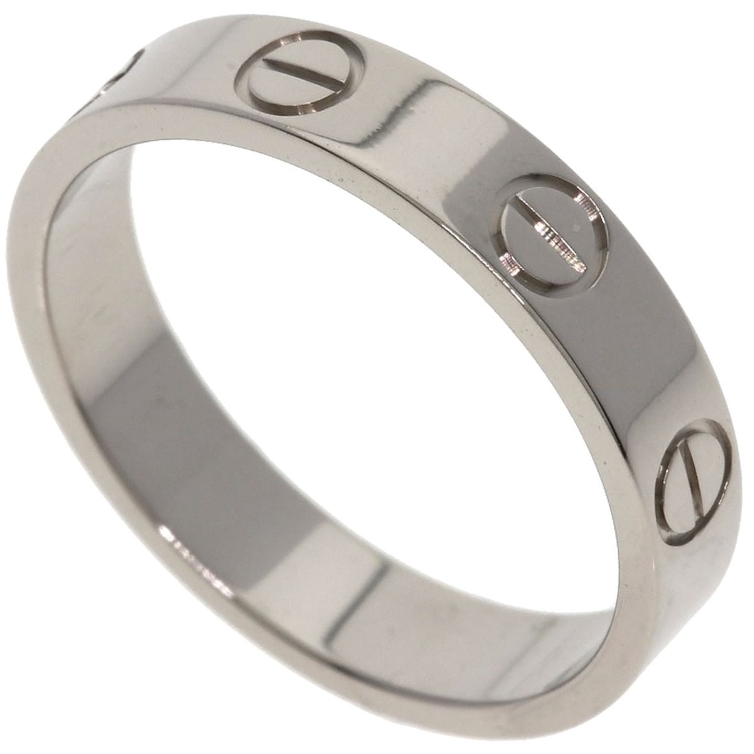 Love ring #49 gold white k18 cartier: Love ring #49 gold white k18 cartier K18 white gold Cartier ring #49 features a sleek, silver metal design with no main stone. This style showcases the purity and elegance of K18 gold, making it a str