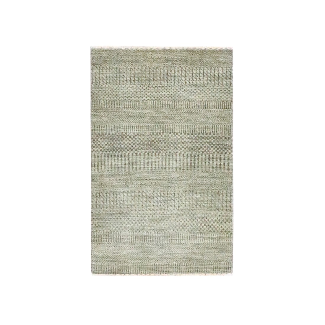 2'x3' Cedar Brown Hand Knotted Wool with Silk Modern Grass Design Mat Rug: 2'x3' Cedar Brown Hand Knotted Wool with Silk Modern Grass Design Mat Rug This stunning 2'x3' hand-knotted wool and silk modern grass design mat rug boasts a rich brown color and intricate field patte
