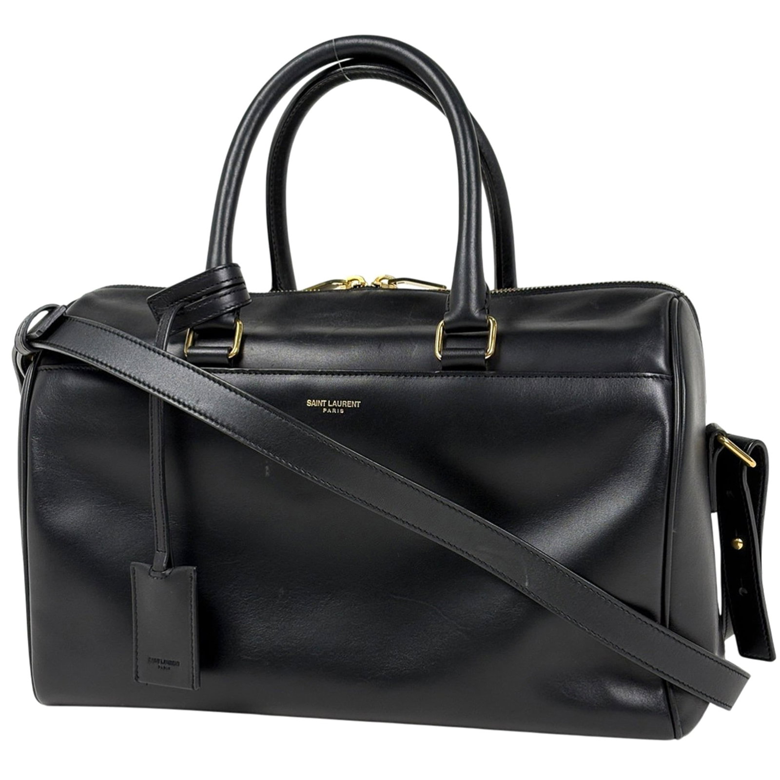 Saint Laurent Boston Bag Leather Handbag Shoulder: Saint Laurent Boston Bag Leather Handbag Shoulder The Saint Laurent Boston Bag Leather Handbag Shoulder boasts sleek, sophisticated design with its classic black leather exterior. Measuring 20cm x 30c