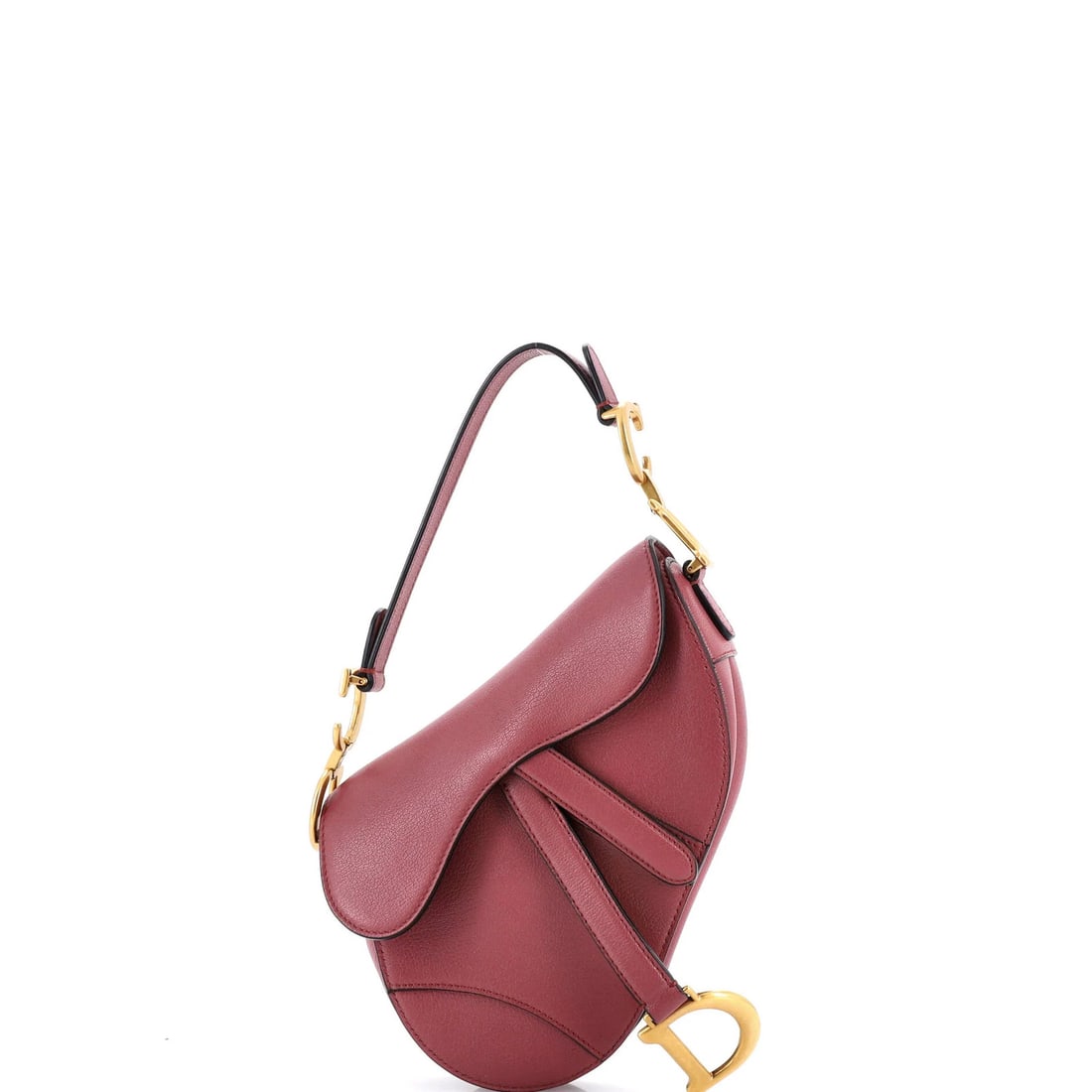 Christian Dior Saddle Mini Leather Handbag: Christian Dior Saddle Mini Leather Handbag The Christian Dior Saddle Mini Leather Handbag boasts a chic pink exterior and matching suede interior, making it a stylish accessory for any occasion. Measu