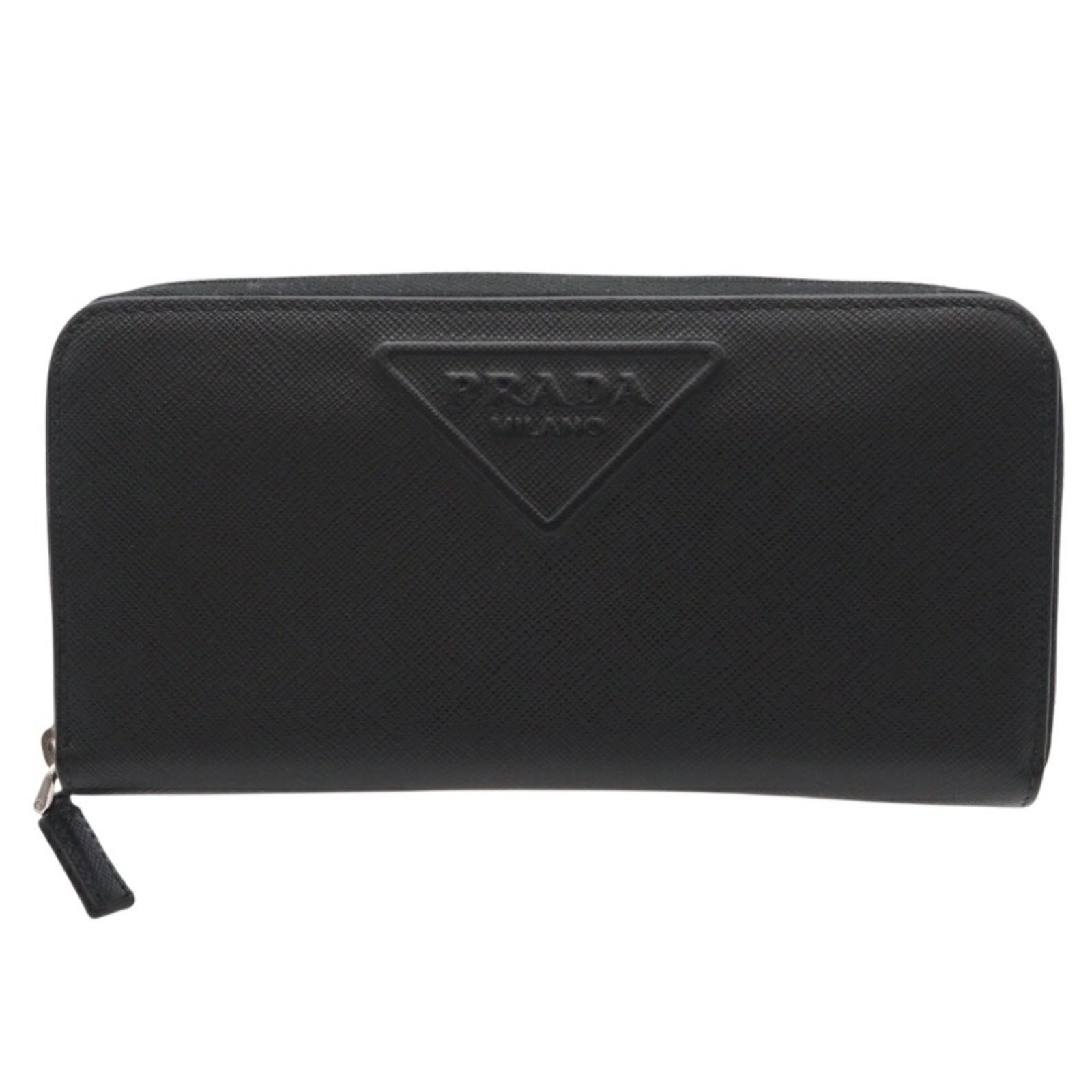 Prada Long Wallet (Bi-Fold) Leather Saffiano: Prada Long Wallet (Bi-Fold) Leather Saffiano The Prada Long Wallet (Bi-Fold) Leather Saffiano boasts sleek, sophisticated design with its black color and durable Saffiano leather construction. With a