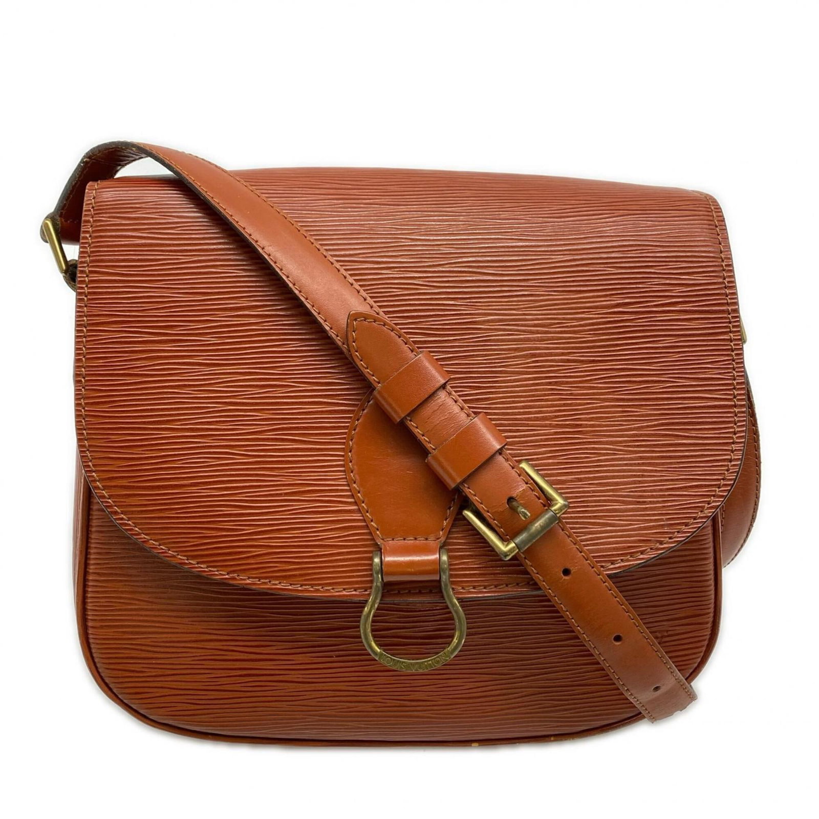 Louis Vuitton Shoulder Bag Leather: Louis Vuitton Shoulder Bag Leather Brown leather shoulder bag from Louis Vuitton, measuring 22cm x 24cm x 6cm. Made from high-quality leather, this classic design features a timeless silhouette and cl