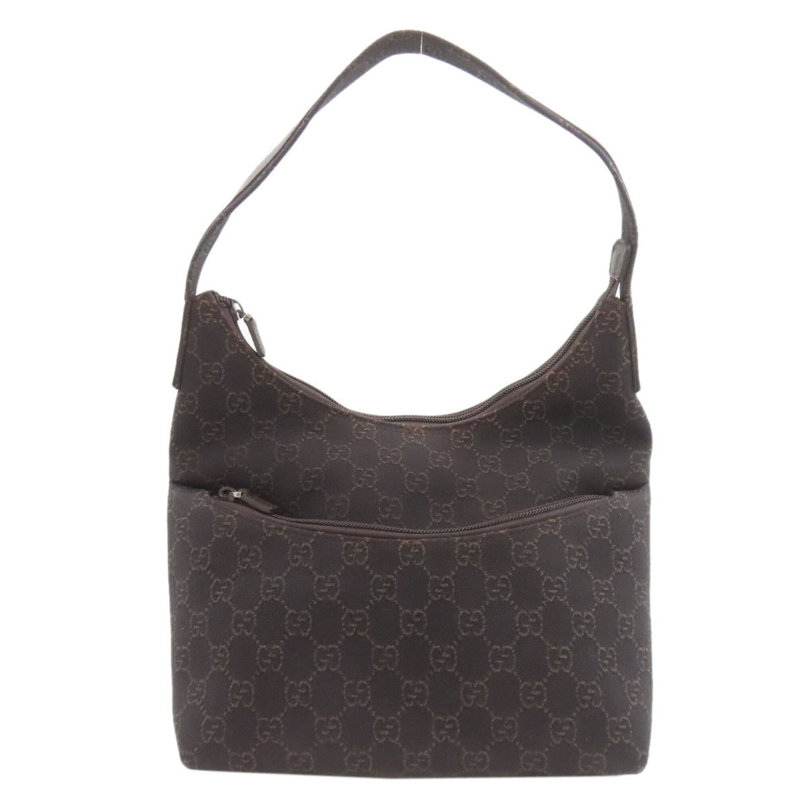 Shoulder bag canvas: Shoulder bag canvas Dark brown canvas shoulder bag with zipper closure, measuring 19cm x 28cm x 12.5cm and featuring a handle length of 41cm. This stylish bag boasts a classic design and sturdy constr