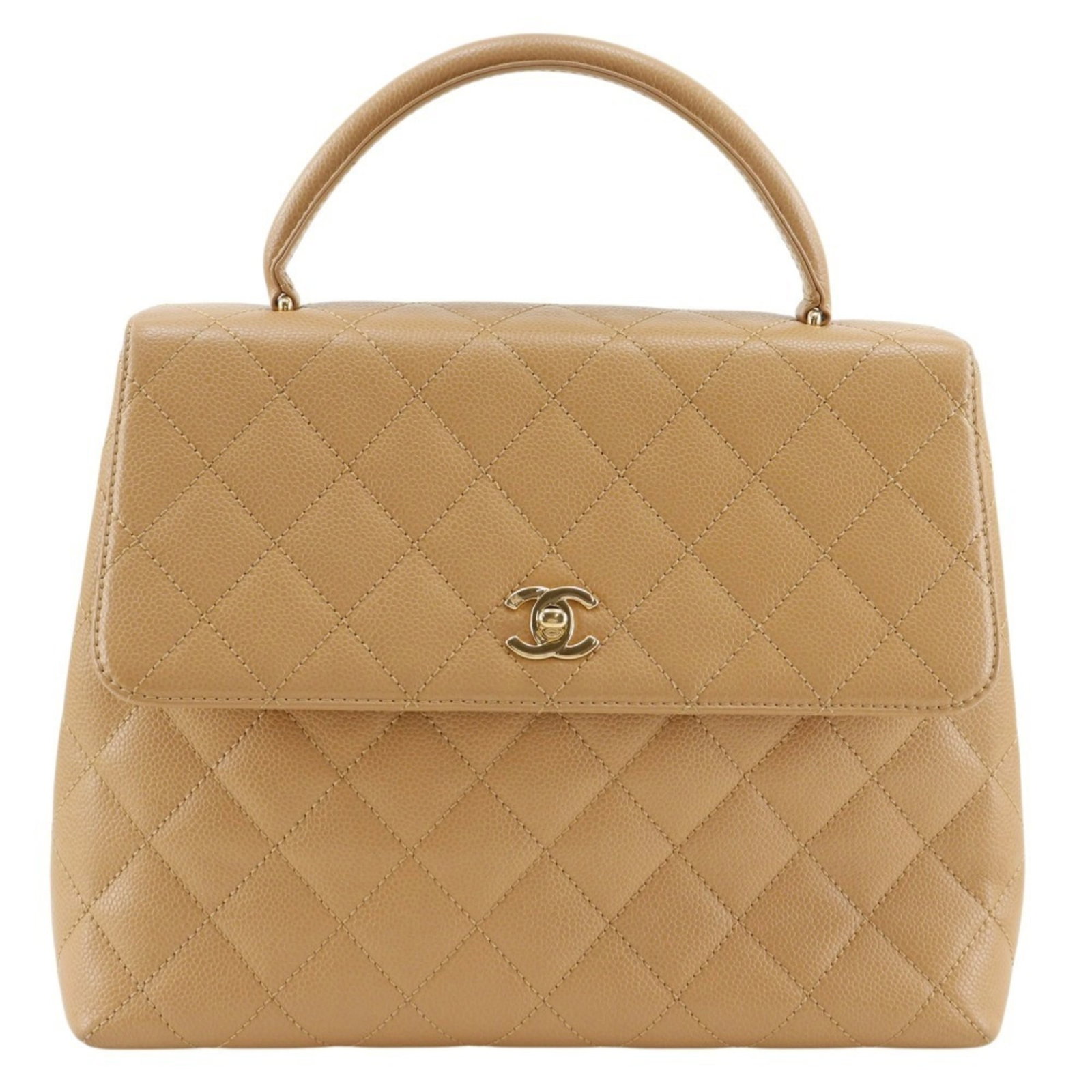 Chanel Handbag Grained Calfskin: Chanel Handbag Grained Calfskin Grained Calfskin Chanel Handbag. Made from high-quality Grained Calfskin, this beige women's handbag measures 23cm x 30cm x 11cm and features a classic design. Its time