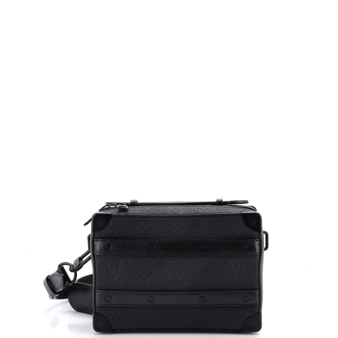Louis Vuitton Handle Soft Trunk Bag Monogram Taurillon Leather: Louis Vuitton Handle Soft Trunk Bag Monogram Taurillon Leather Black Louis Vuitton Handle Soft Trunk Bag features monogram Taurillon leather and has a cross body design with a strap. The bag measures 