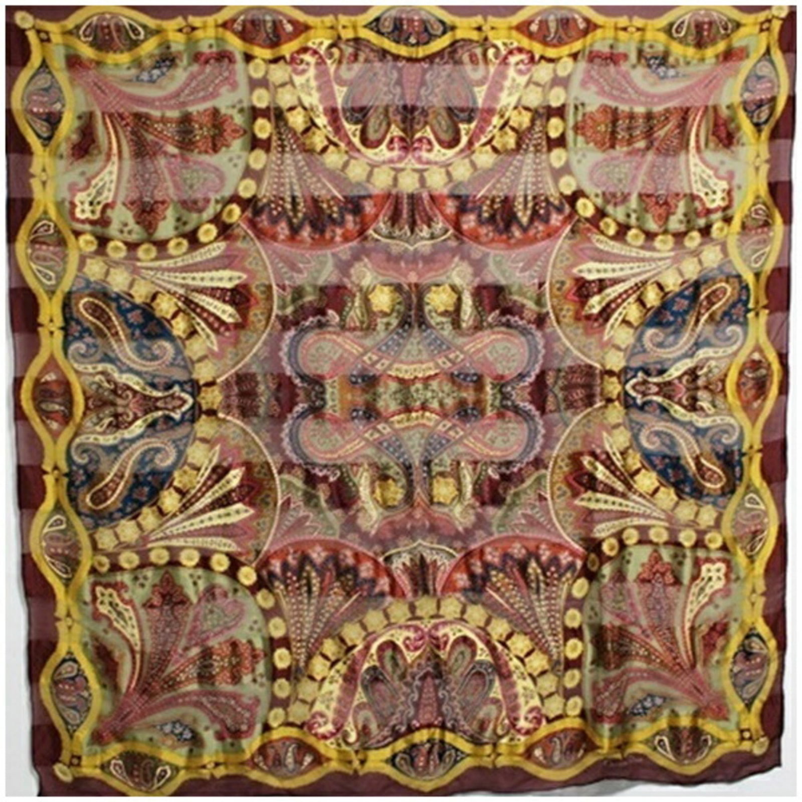 Christian Dior Silk Scarf: Christian Dior Silk Scarf Silk scarf from Christian Dior, featuring a natural beige and brown color combination. Made from high-quality silk, the scarf measures 1.26m x 1.28m in size. The signature be