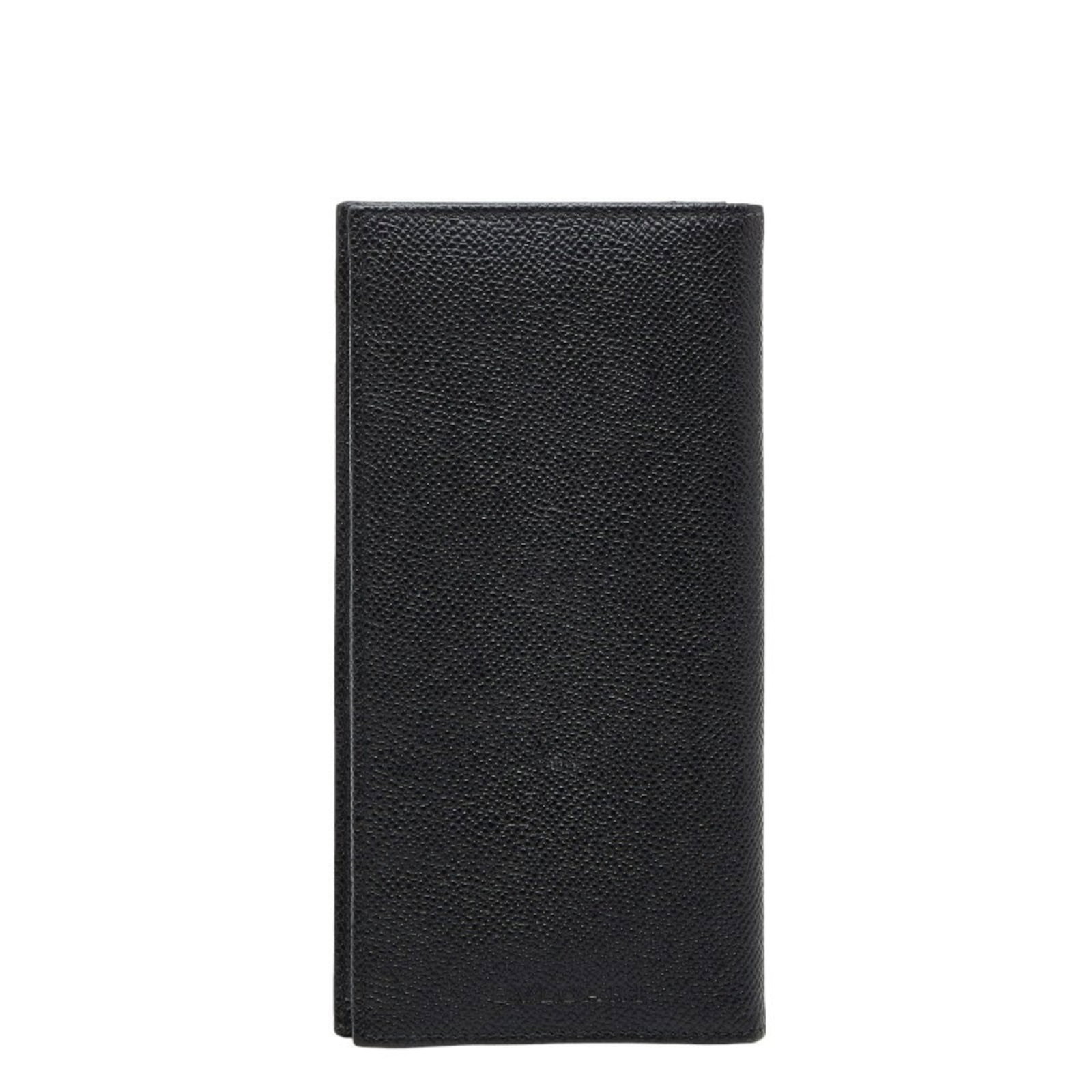 Bvlgari Long Wallet (Bi-Fold) Leather: Bvlgari Long Wallet (Bi-Fold) Leather Bvlgari Long Wallet (Bi-Fold) Leather, crafted from high-quality black leather, features a sleek bi-fold design with dimensions of 9cm x 17.5cm x 1.5cm. This styl
