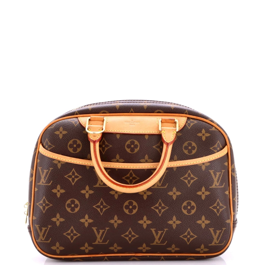 Louis Vuitton Handbag Canvas Monogram Trouville: Louis Vuitton Handbag Canvas Monogram Trouville Canvas Monogram Trouville handbag from Louis Vuitton, featuring a classic top handle design with brown exterior and neutral interior. The bag showcases 