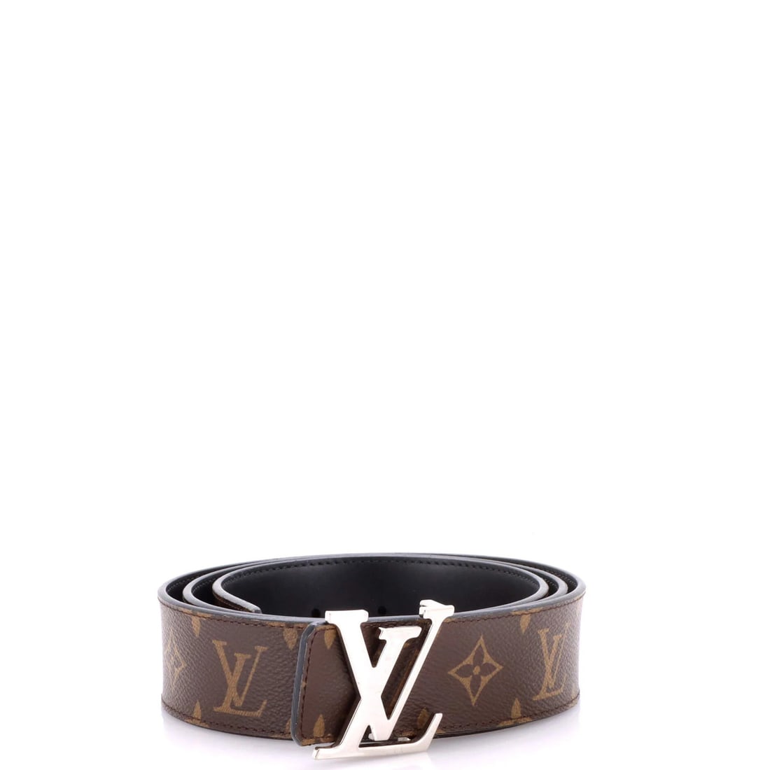LV Monogram Canvas Belt and Leather Reversible Louis Vuitton: LV Monogram Canvas Belt and Leather Reversible Louis Vuitton Brown Monogram Canvas and Leather Reversible Belt from Louis Vuitton, featuring the iconic LV monogram pattern on both exterior and interio