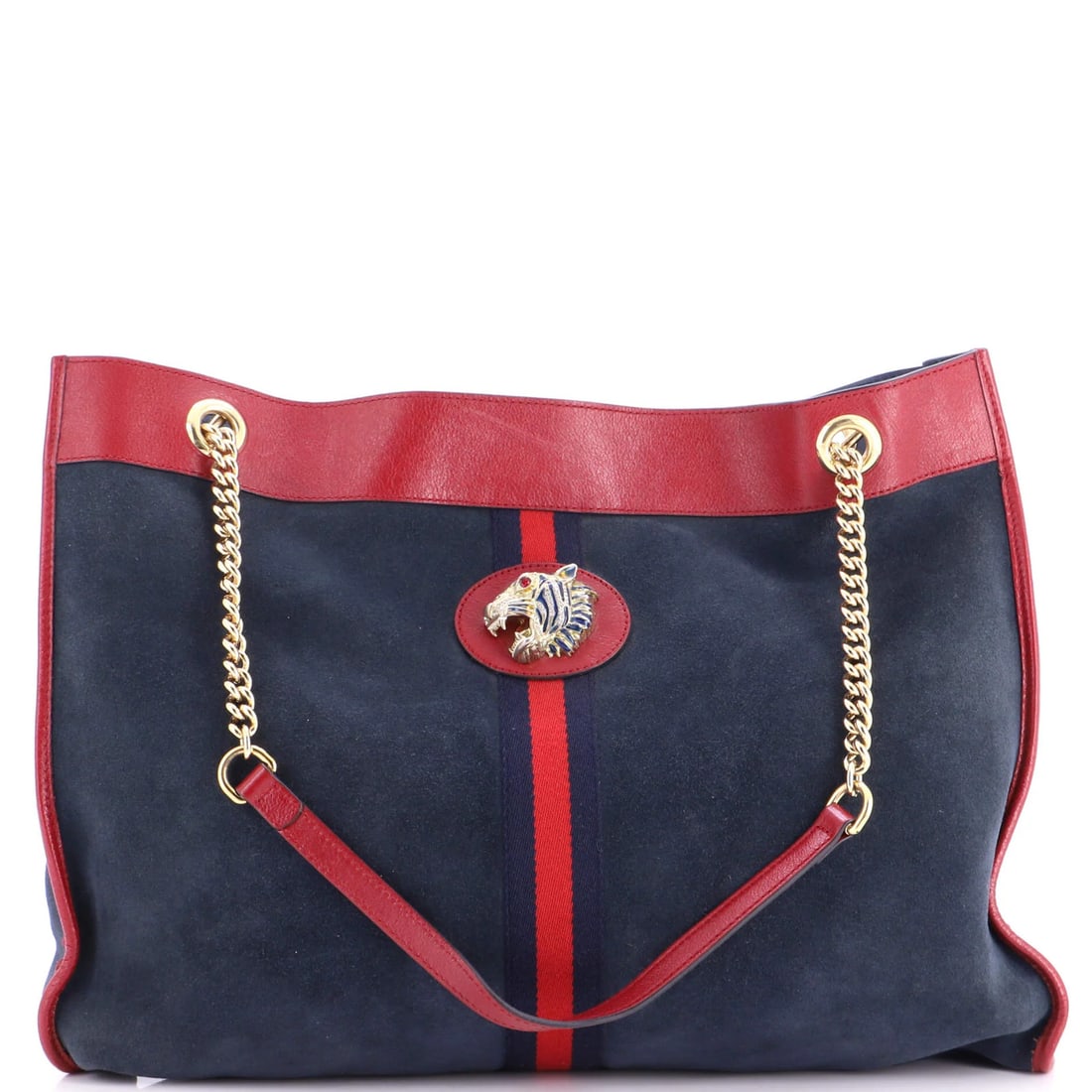 Suede Large Gucci Chain Tote Rajah (1 of 7)