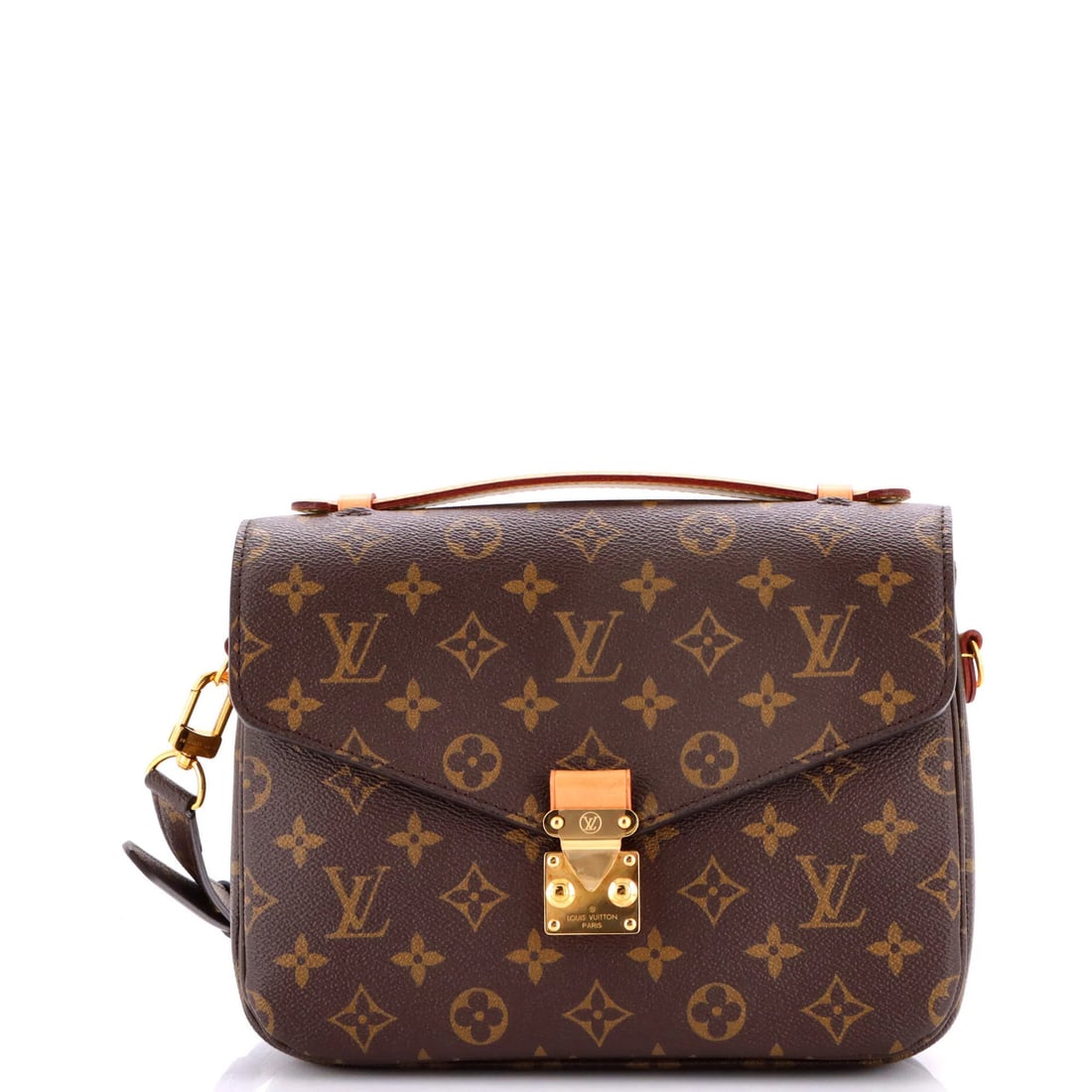 Pochette Louis Vuitton Monogram Canvas: Pochette Louis Vuitton Monogram Canvas The Pochette Louis Vuitton Monogram Canvas is a classic messenger bag with a timeless design. Measuring 7.5" tall, 10" wide, and 3" deep, it features a brown can