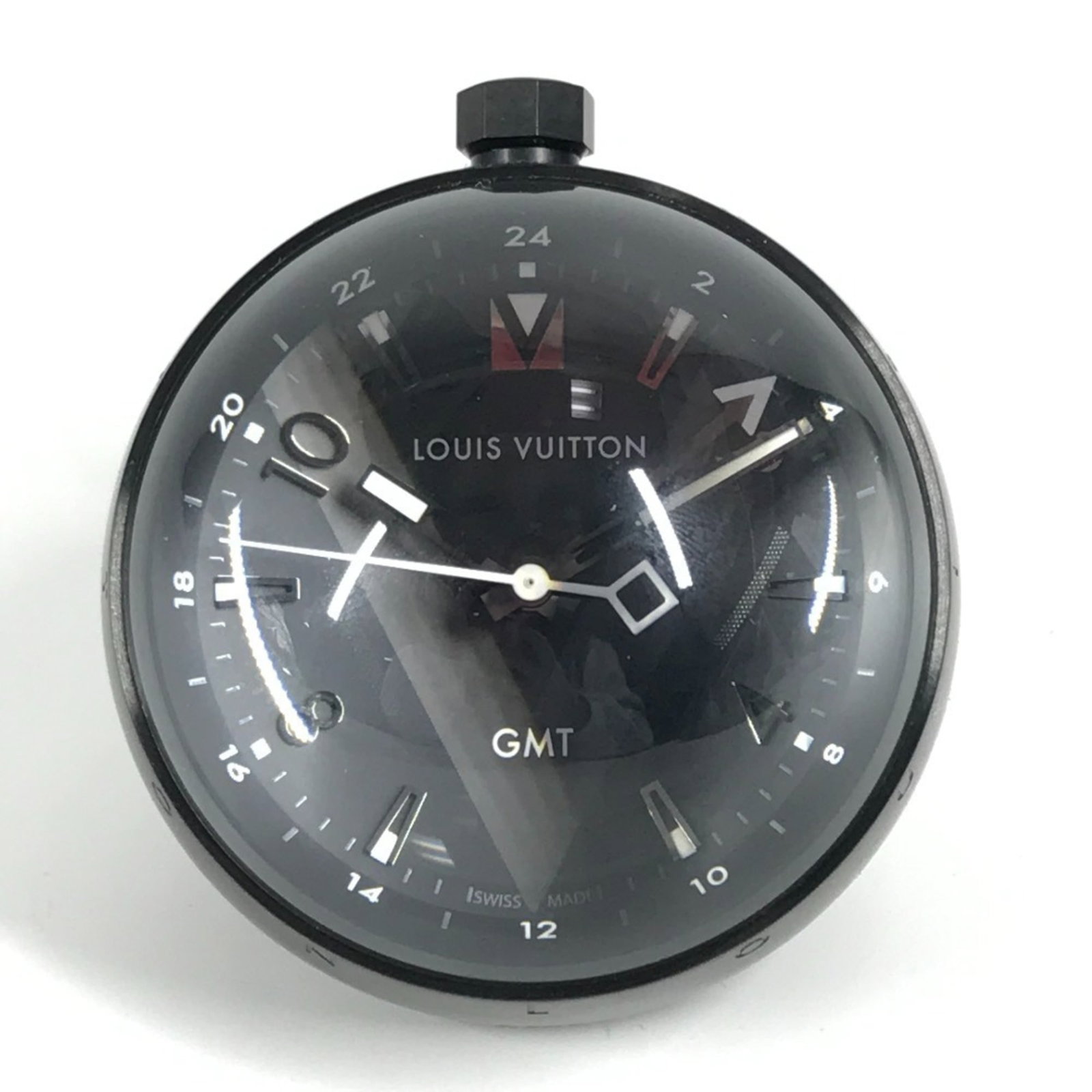 Louis Vuitton Tambour GMT Table Clock Stainless Steel Rubber Black For Men (1 of 14)